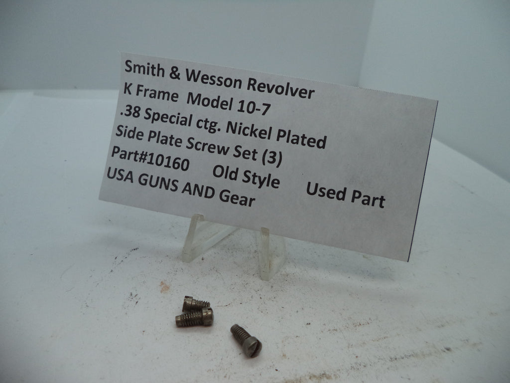 S&W K Frame Model 10 Side Plate Screws (3) Nickel .38 10160