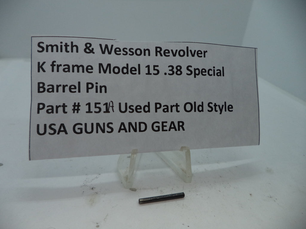 A label displaying text related to a Smith & Wesson revolver part, specifically mentioning the model, caliber, and 'USA Guns and Gear'.