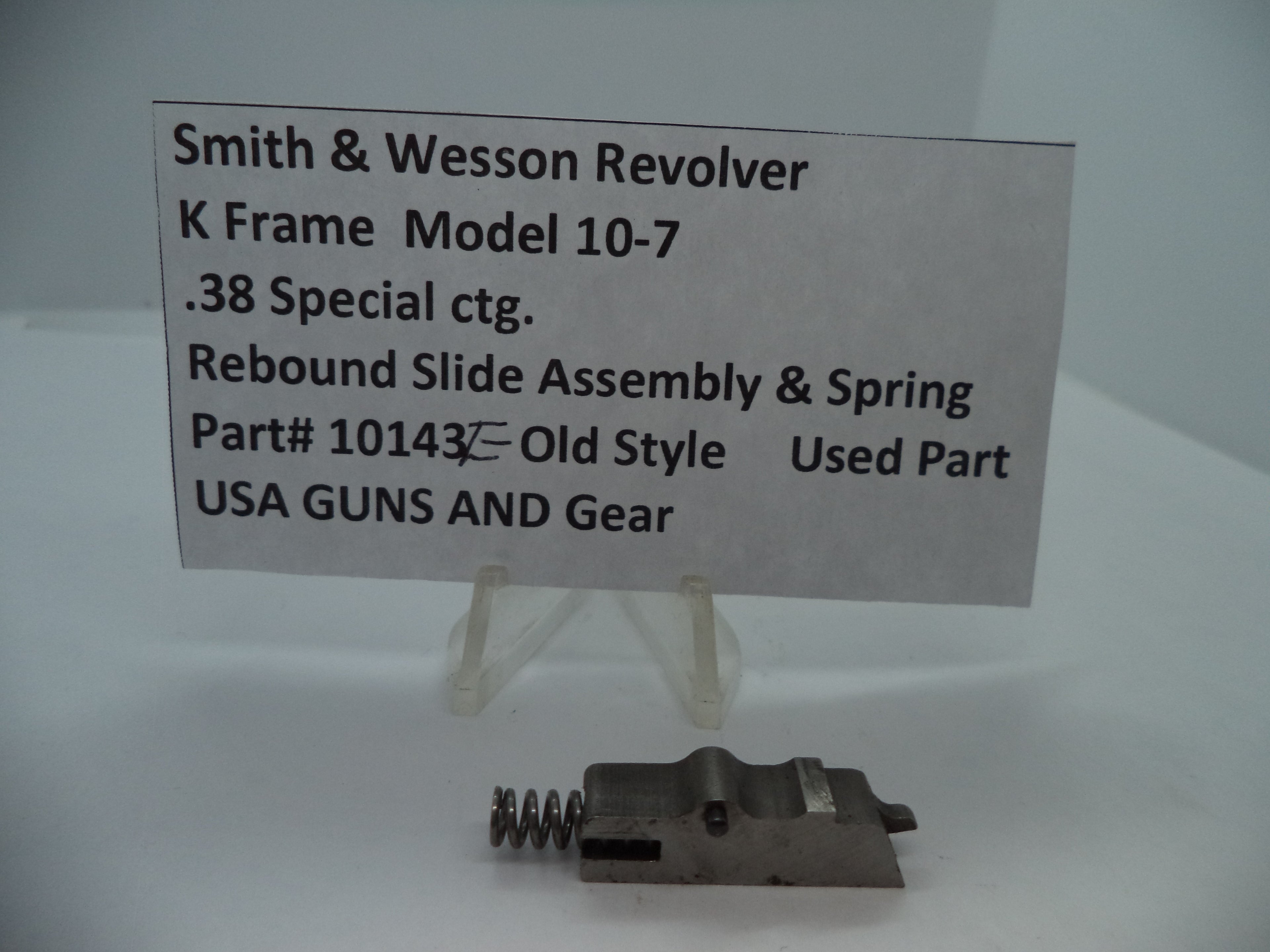 Smith & Wesson K Frame Model 10-7 Rebound Slide & Spring | .38 Special | OEM Used