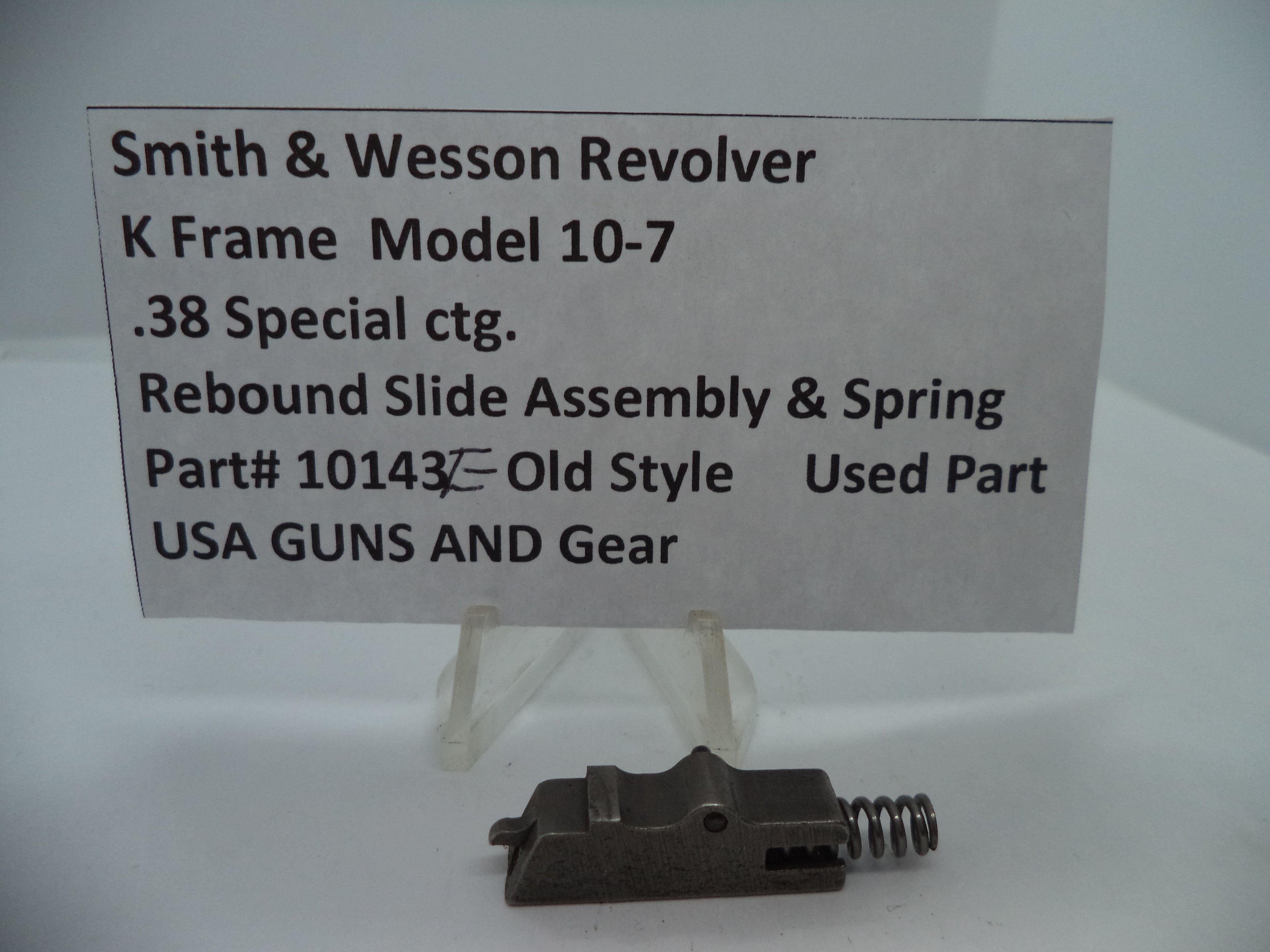 Smith & Wesson K Frame Model 10-7 Rebound Slide & Spring | .38 Special | OEM Used
