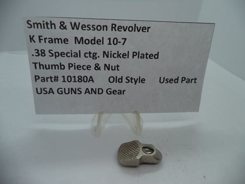 10180A S&W K Size Model 10-7 Thumb Piece & Nut Nickel Plated .38 Special ctg.