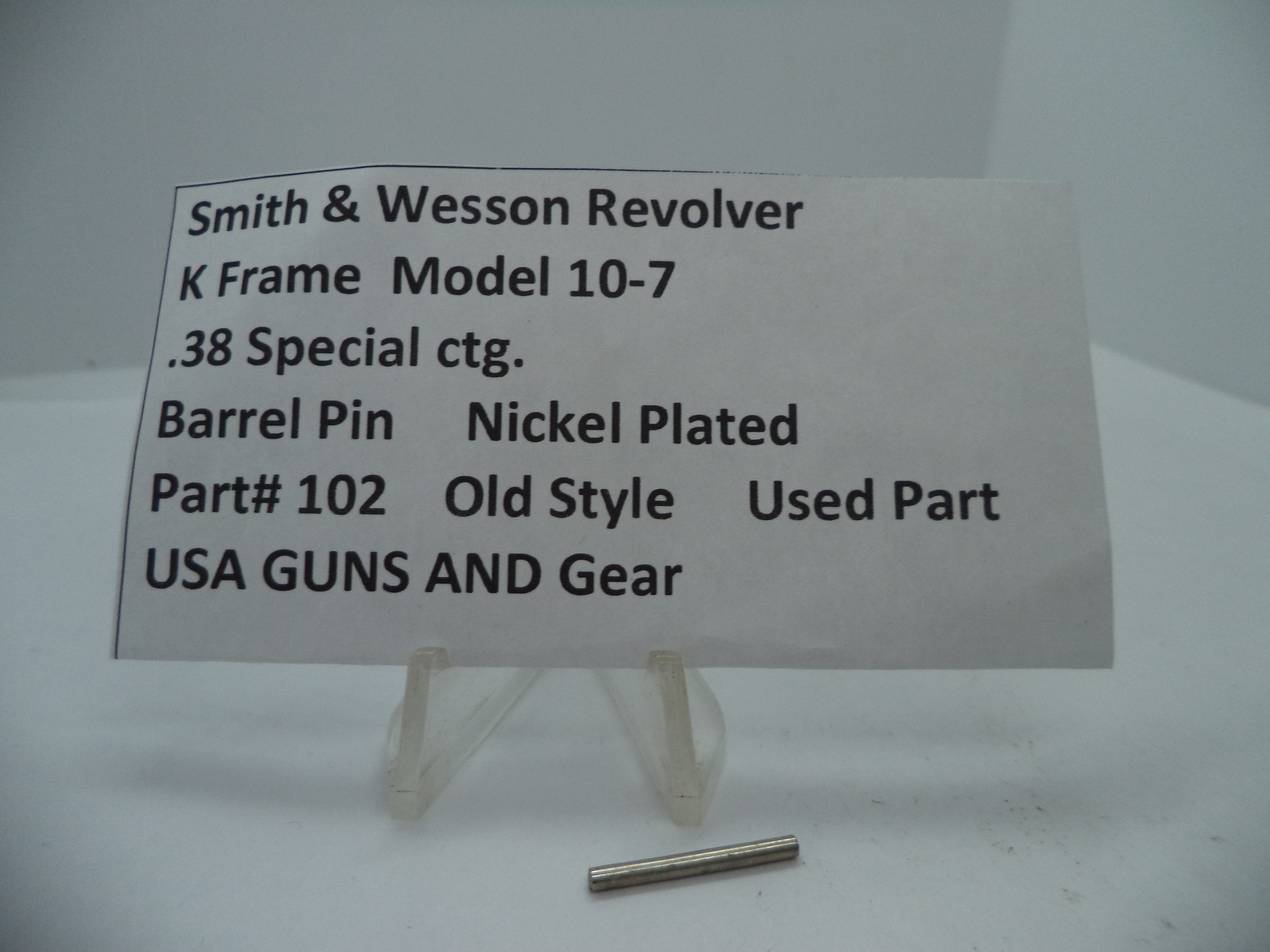 102 S&W K Frame Model 10-7 4" Barrel Pin Nickel Plated .38 Special ctg.