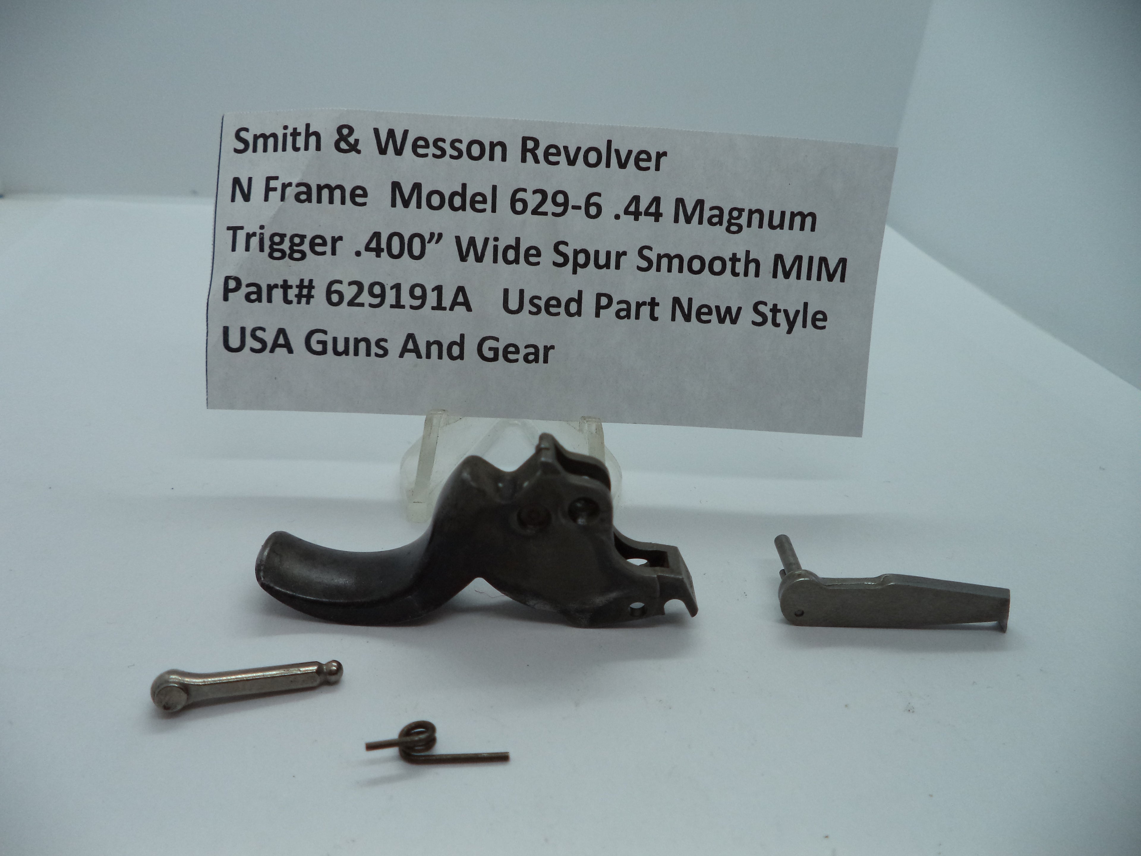 Smith & Wesson Model 629-6 Trigger Assembly | .400" Wide Spur MIM | .44 Magnum OEM Part 629191