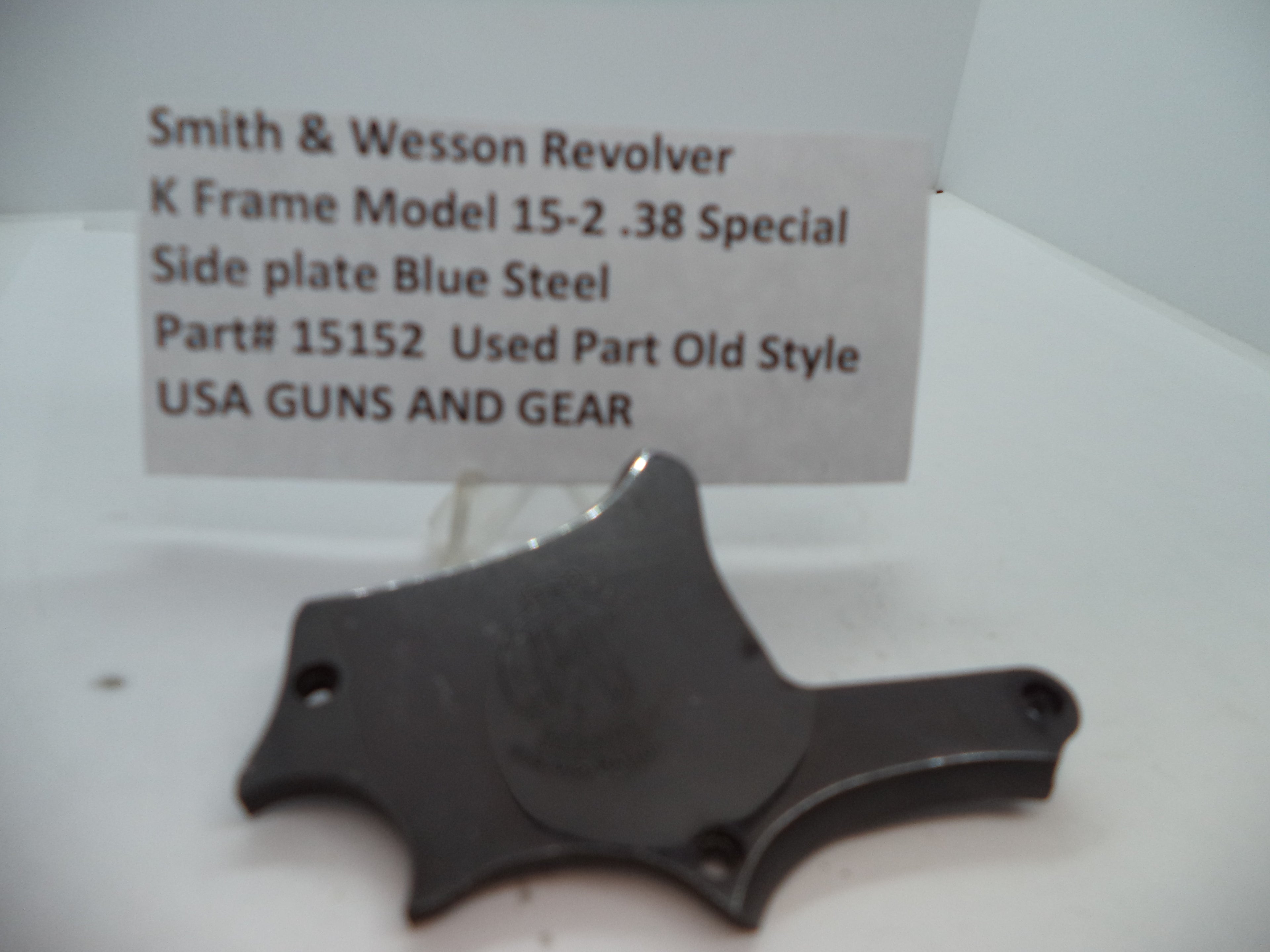 15152 S&W K Size Model 15-2 Side Plate Blue Steel .38 Special Used Part
