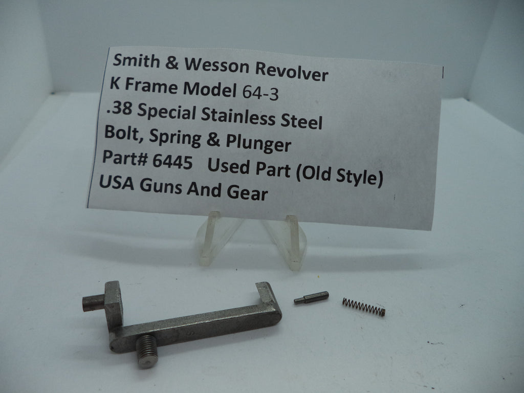 6445 S&W K Frame Model 64-3  Bolt, Spring and Plunger .38 Special