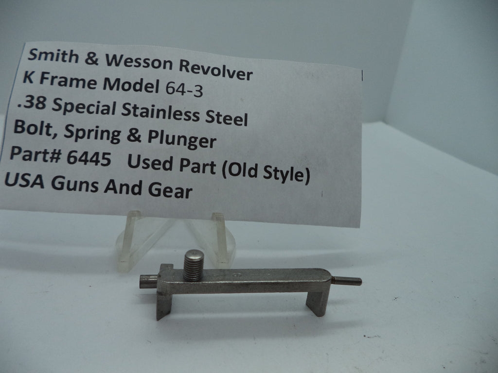 6445 S&W K Frame Model 64-3  Bolt, Spring and Plunger .38 Special