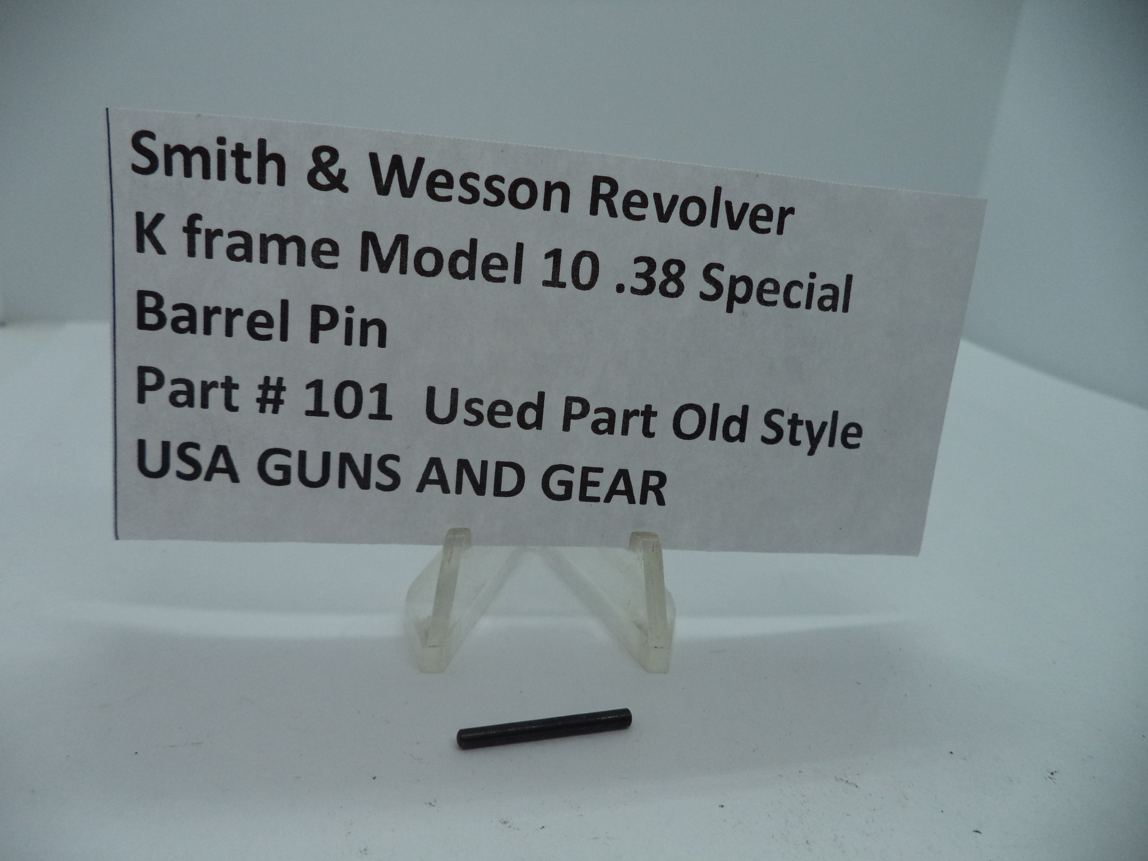 K Frame Model 10 Barrel Pin Old Style .38 Special Used 101A