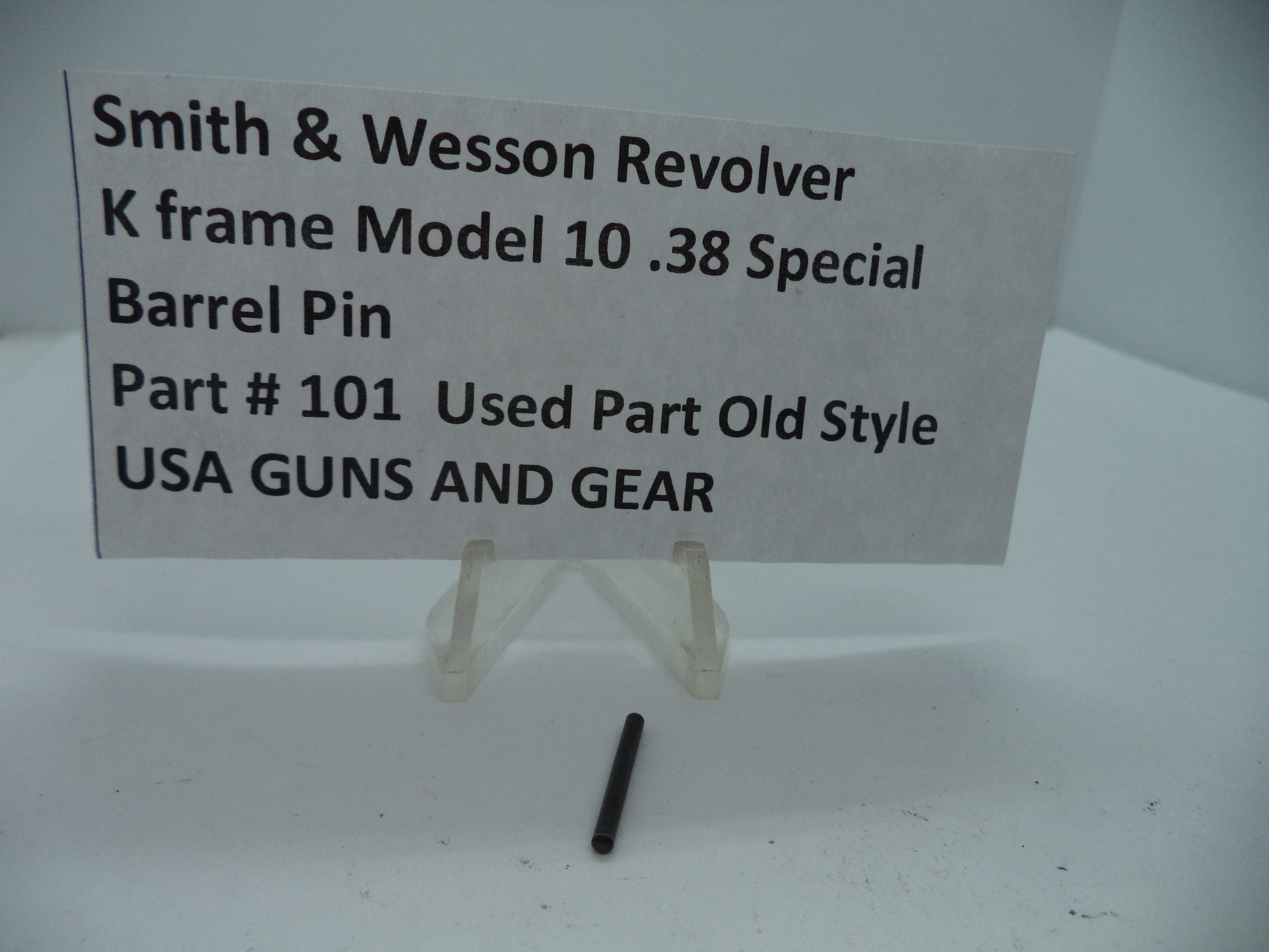 K Frame Model 10 Barrel Pin Old Style .38 Special Used 101A