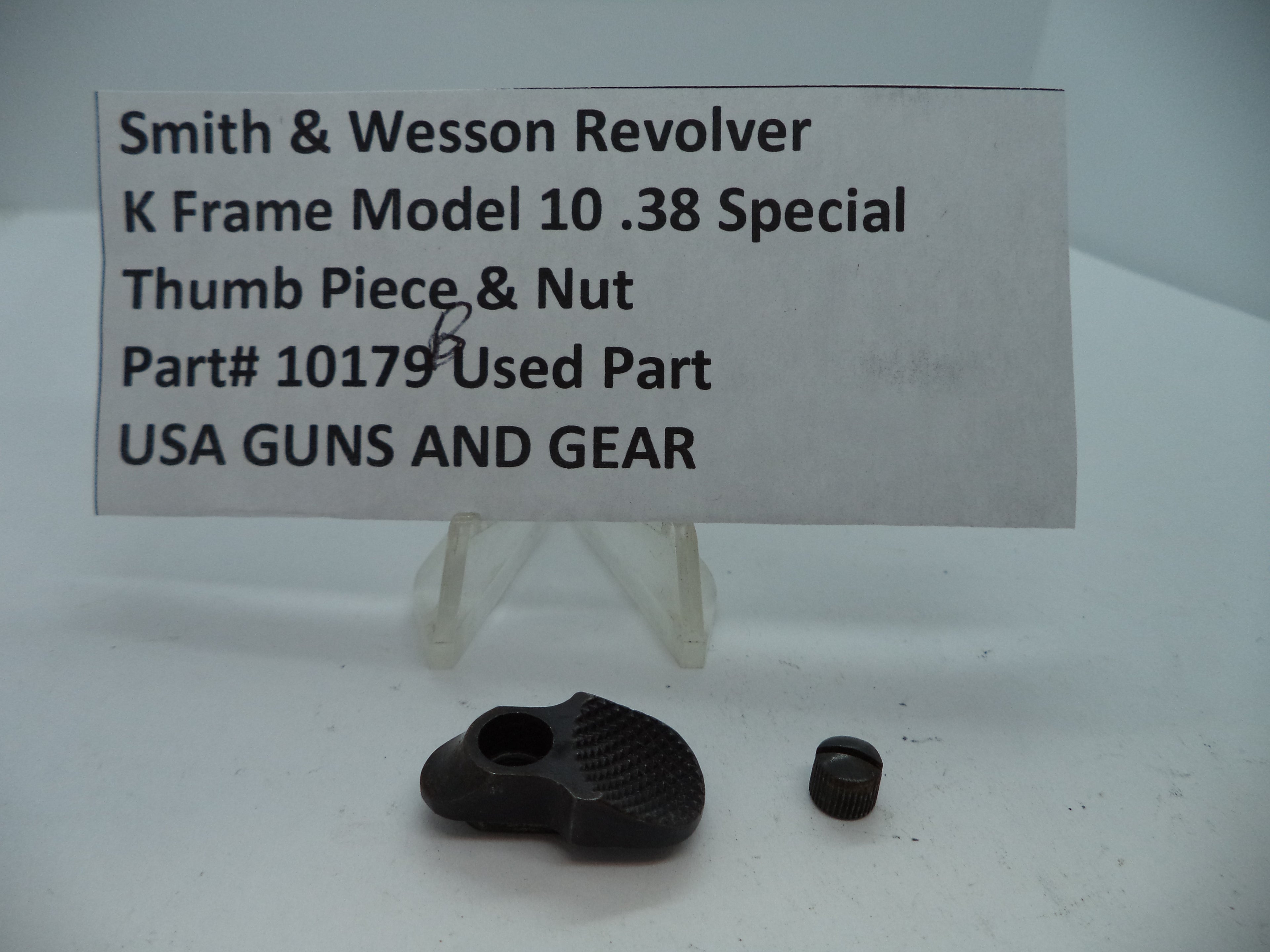 10179B S &W K Frame Model 10  Thumb Piece & Nut Blue Steel .38 Special