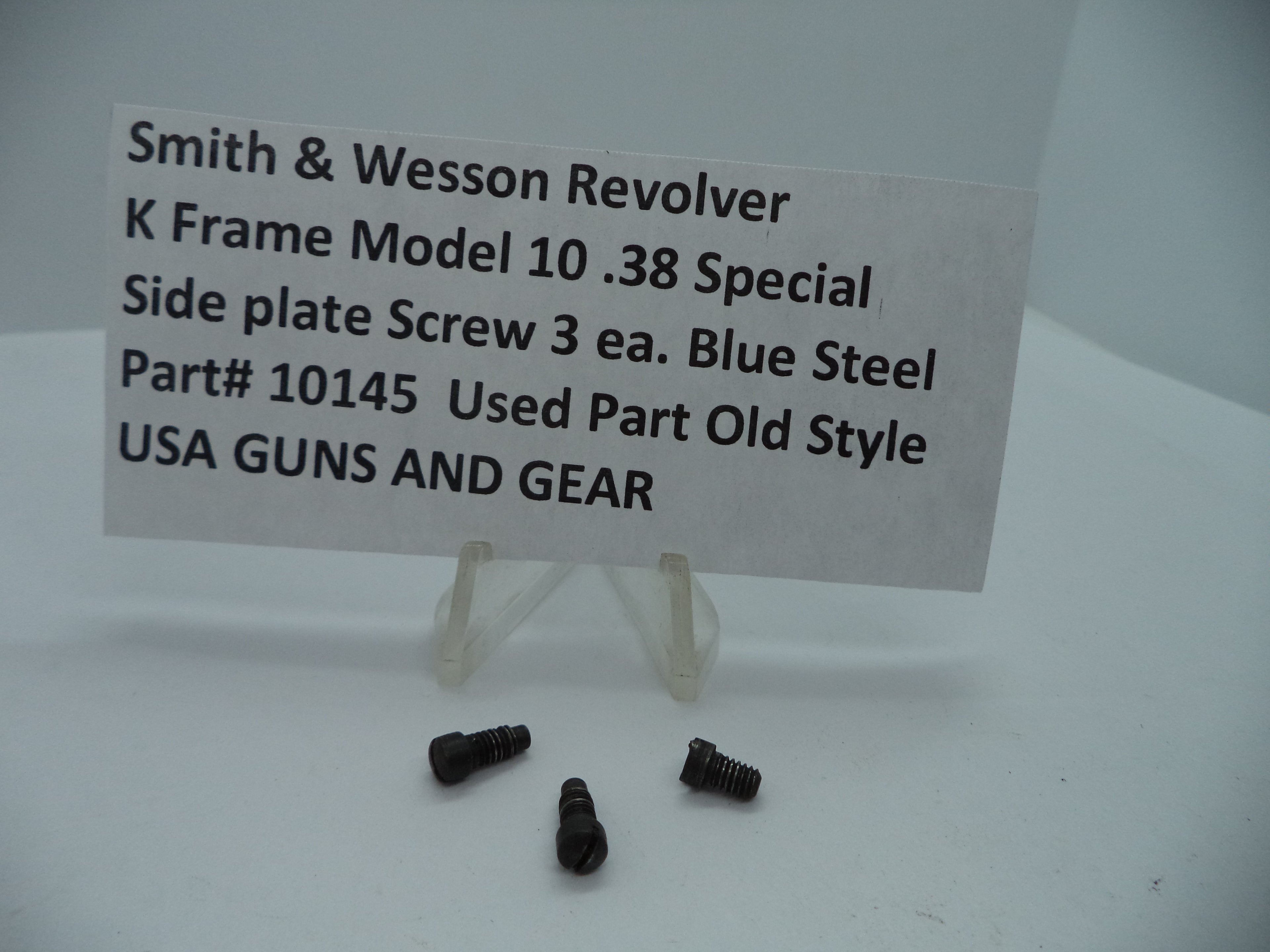 Smith & Wesson K Frame Model 10 Side Plate Screw Set (3) Blue Steel | .38 Special | 10145