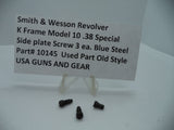 10145 S&W K Frame Model 10 Side Plate Screw 3 each Blue Steel .38 Special