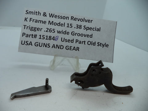 15184B S&W K Frame Revolver Model 15  Trigger .265" Wide .38 Special Used