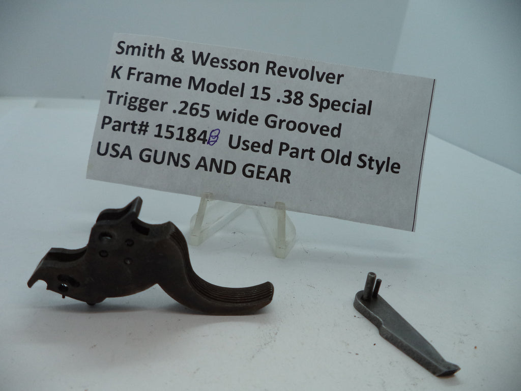 Smith & Wesson K Frame Model 15 Trigger .265" Wide Grooved .38 Special Used Part 15184B