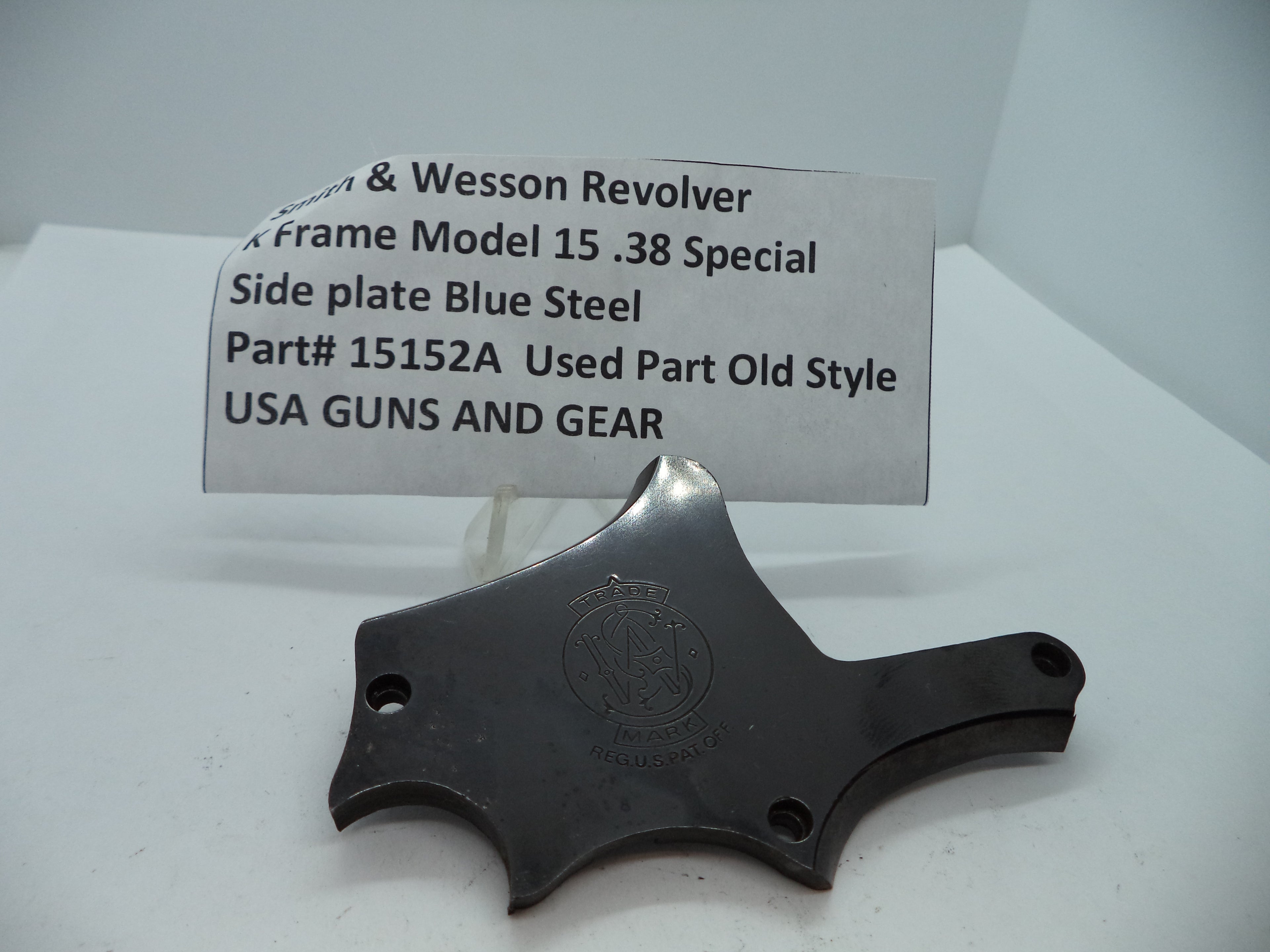 15152A S&W K Frame Model 15 Side Plate Blue Steel .38 Special Used Part
