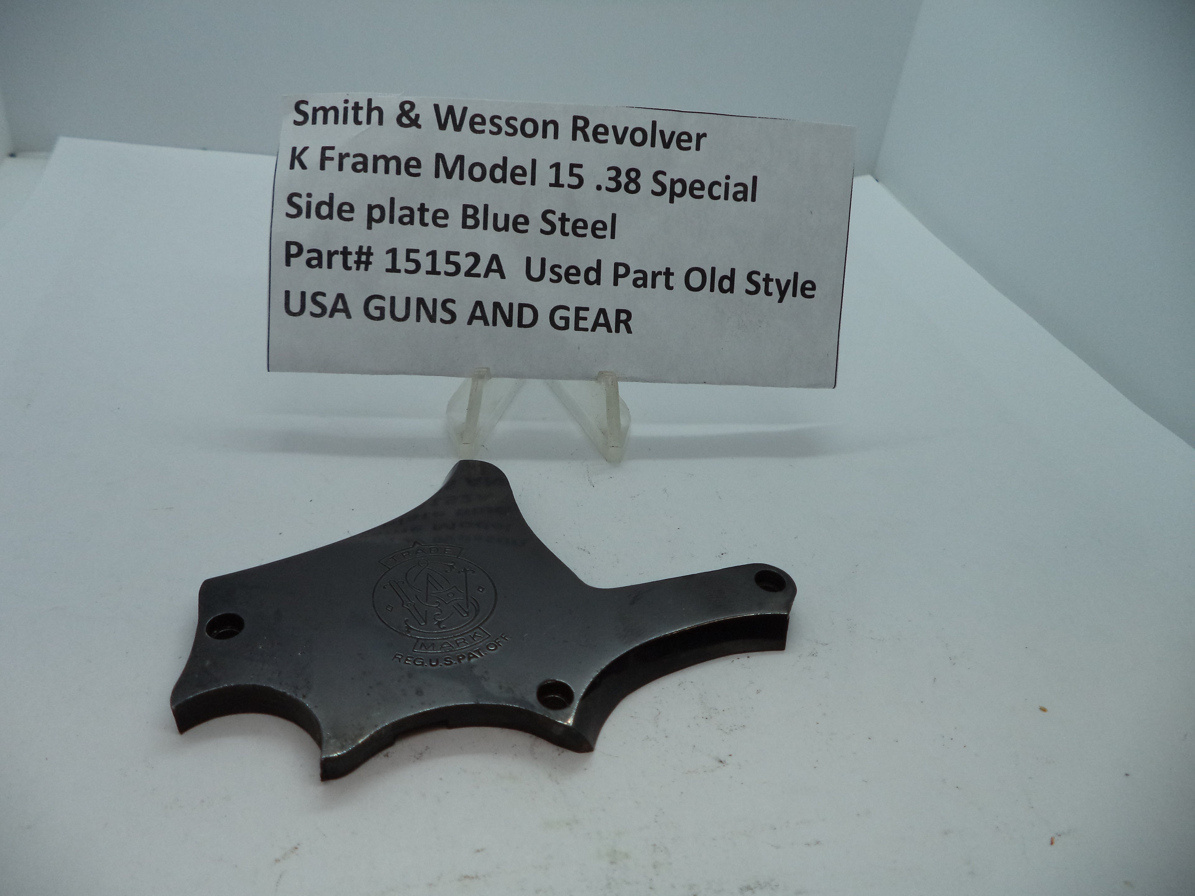 15152A S&W K Frame Model 15 Side Plate Blue Steel .38 Special Used Part