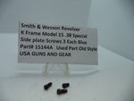 15144A S&W K Frame Model 15 Side Plate Screws (3) Blue .38 Special Used