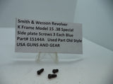 15144A S&W K Frame Model 15 Side Plate Screws (3) Blue .38 Special Used