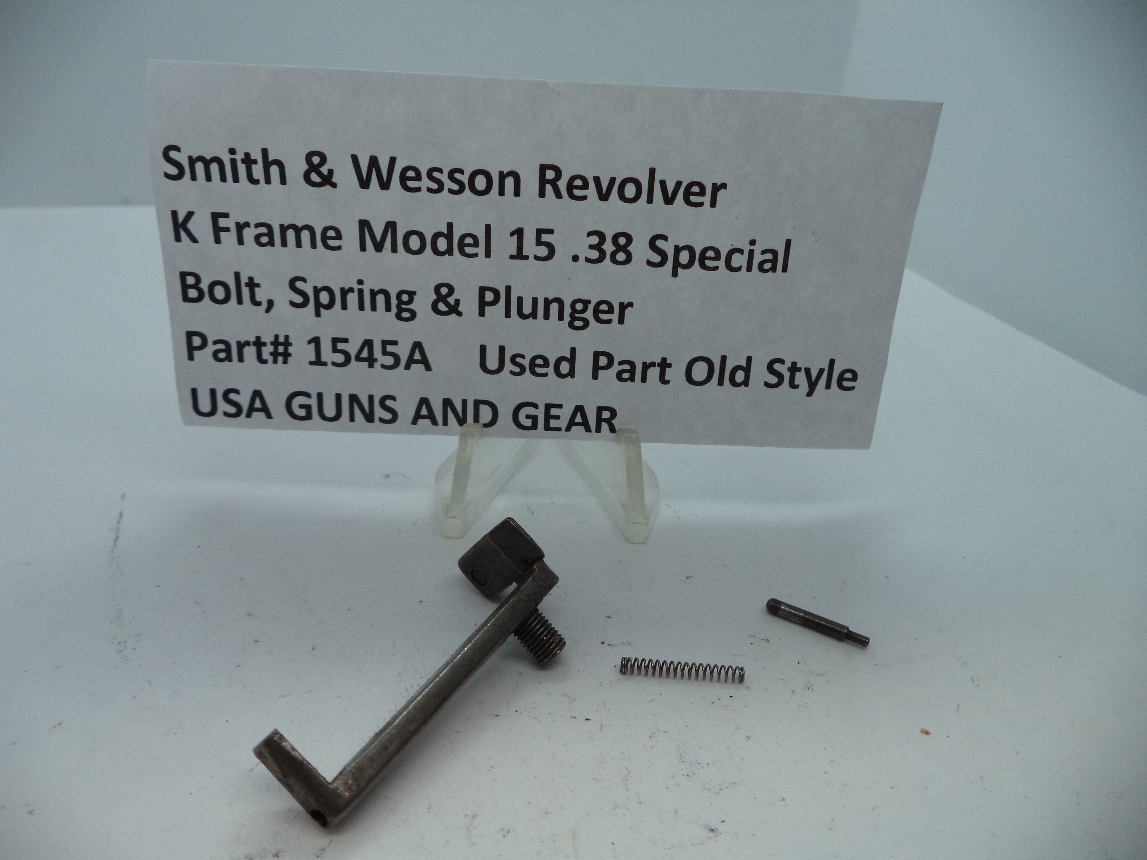 1545A Smith & Wesson K Model 15 Bolt, Spring & Plunger .38 Special Used