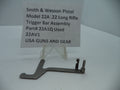 Smith & Wesson Pistol Model 22A Trigger Bar Assembly for .22 Long Rifle displayed on a white surface with a label providing product details.