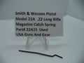 Smith & Wesson Pistol Model 22A Magazine Catch Spring for .22 Long Rifle displayed on a white card.