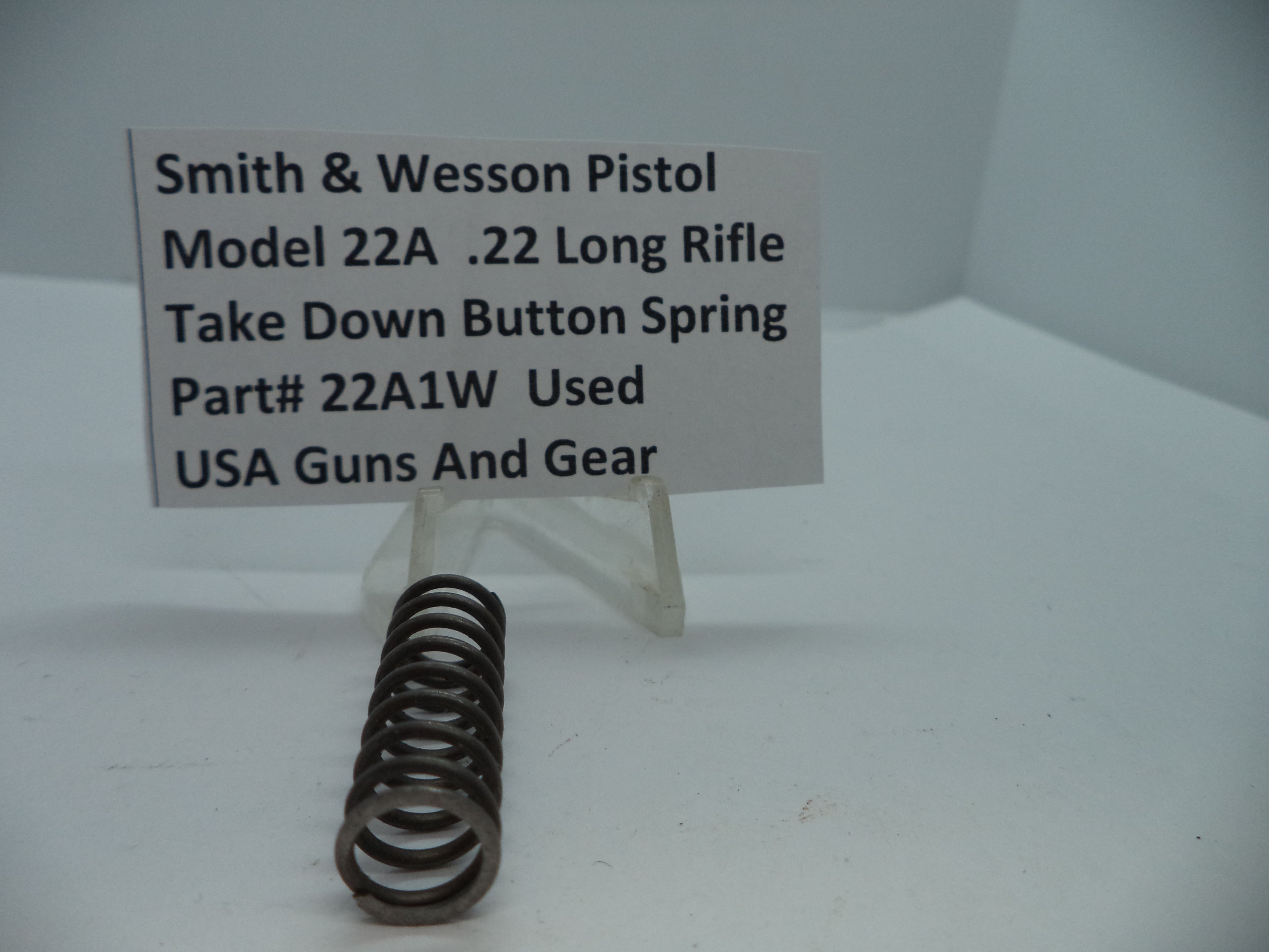 Smith & Wesson Model 22A Take Down Button Spring .22 LR Used Part 22A1W