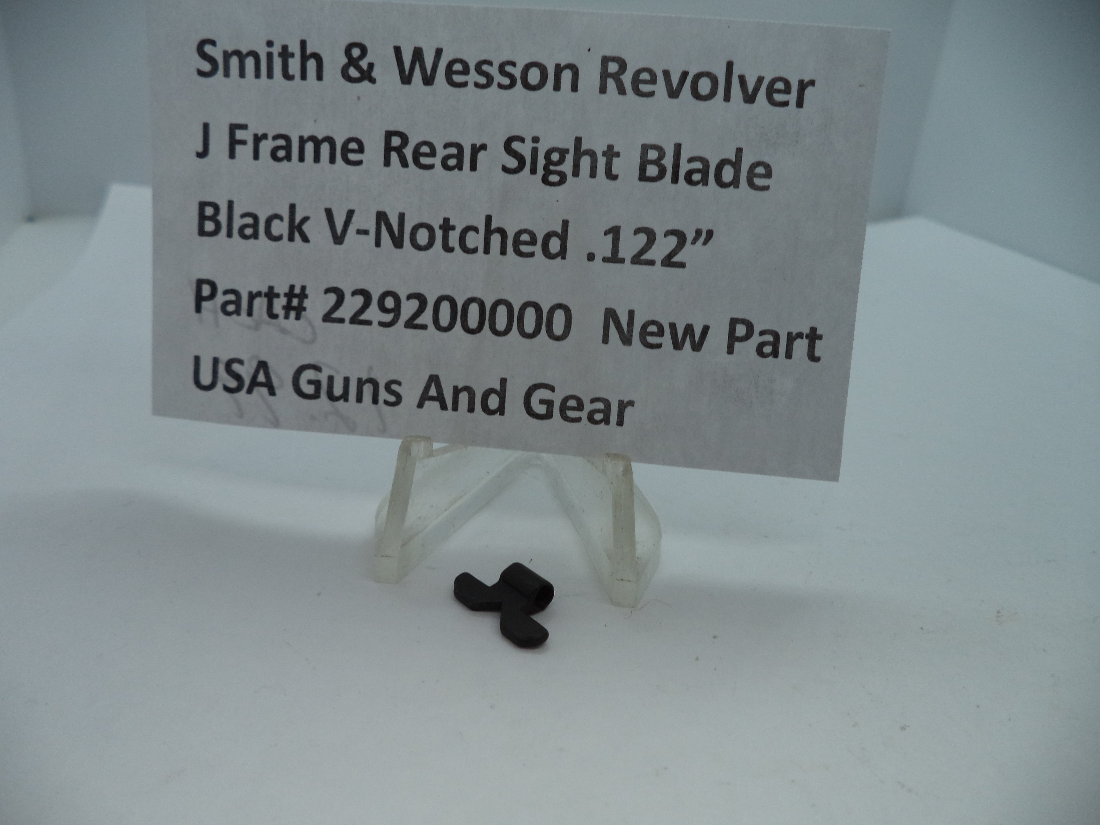 Smith & Wesson J Frame Rear Sight Blade - V-Notched 1.22" Black Steel - Factory New Part 229200000