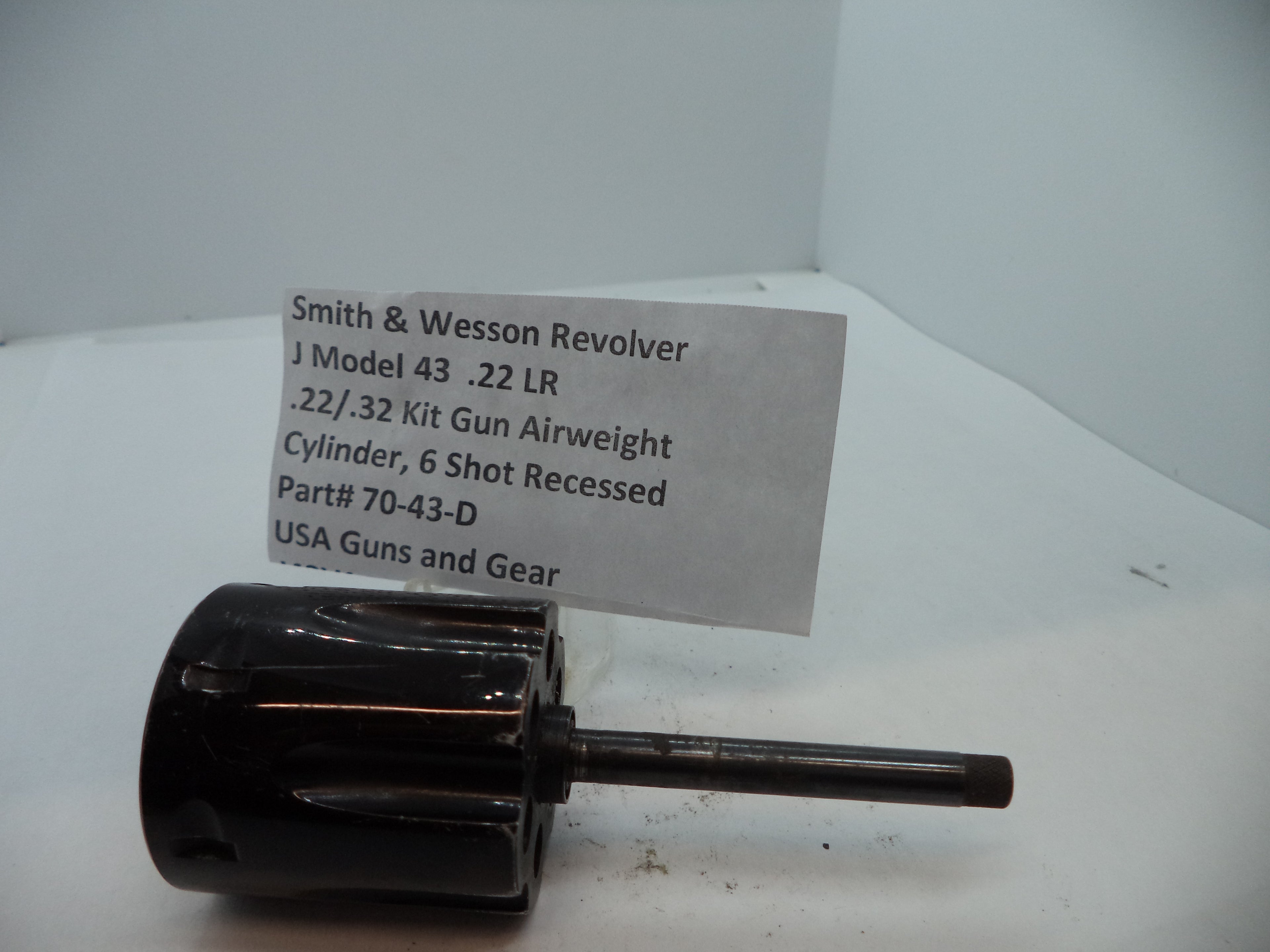Smith & Wesson J Frame Model 43 Cylinder - .22 LR 6-Shot Recessed Blue Steel (Part# 70-43-D)