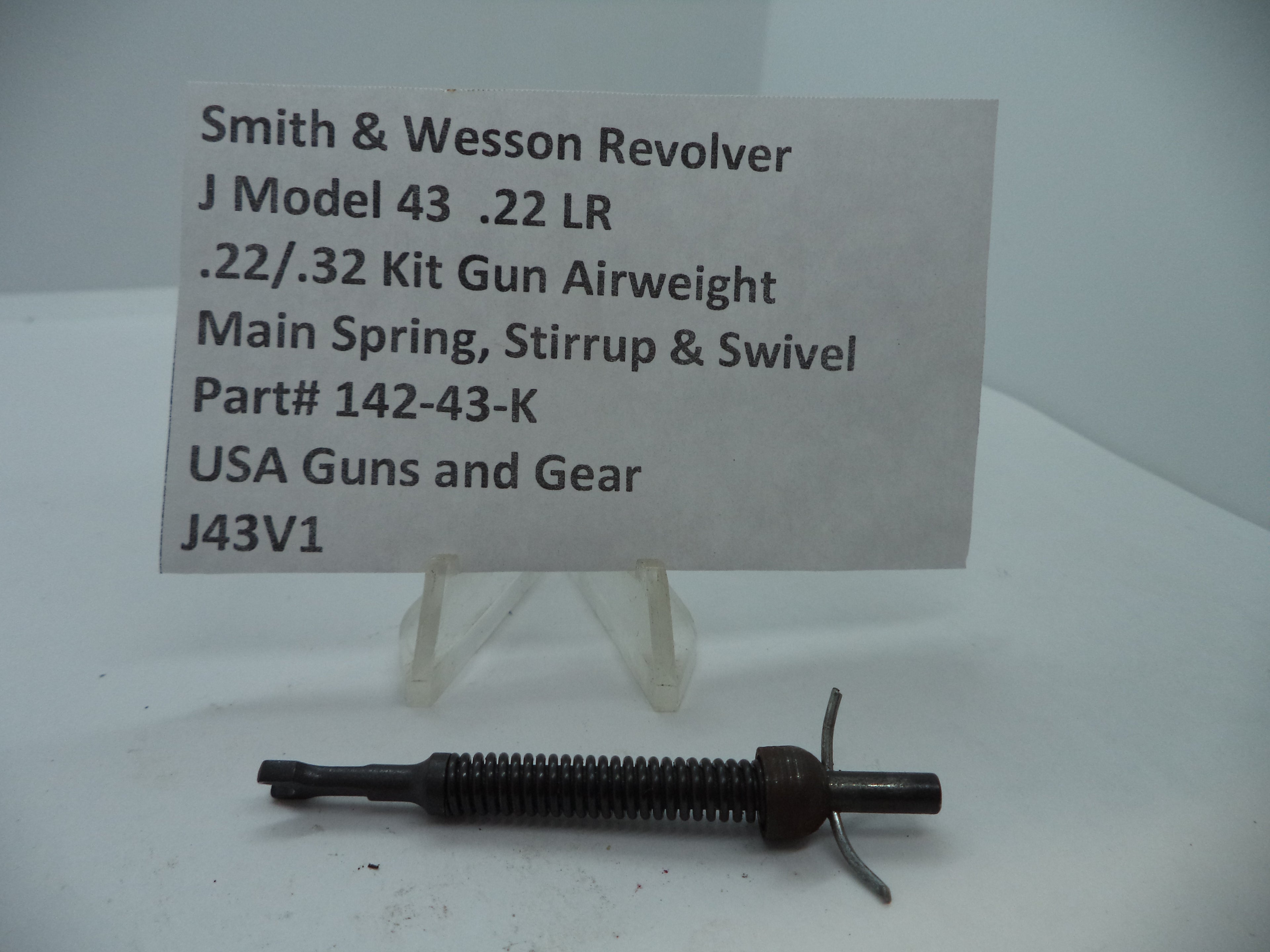 142-43-K S&W J Model  43 .22/.32 Kit Airweight Main Spring, Stirrup & Swivel .22 LR