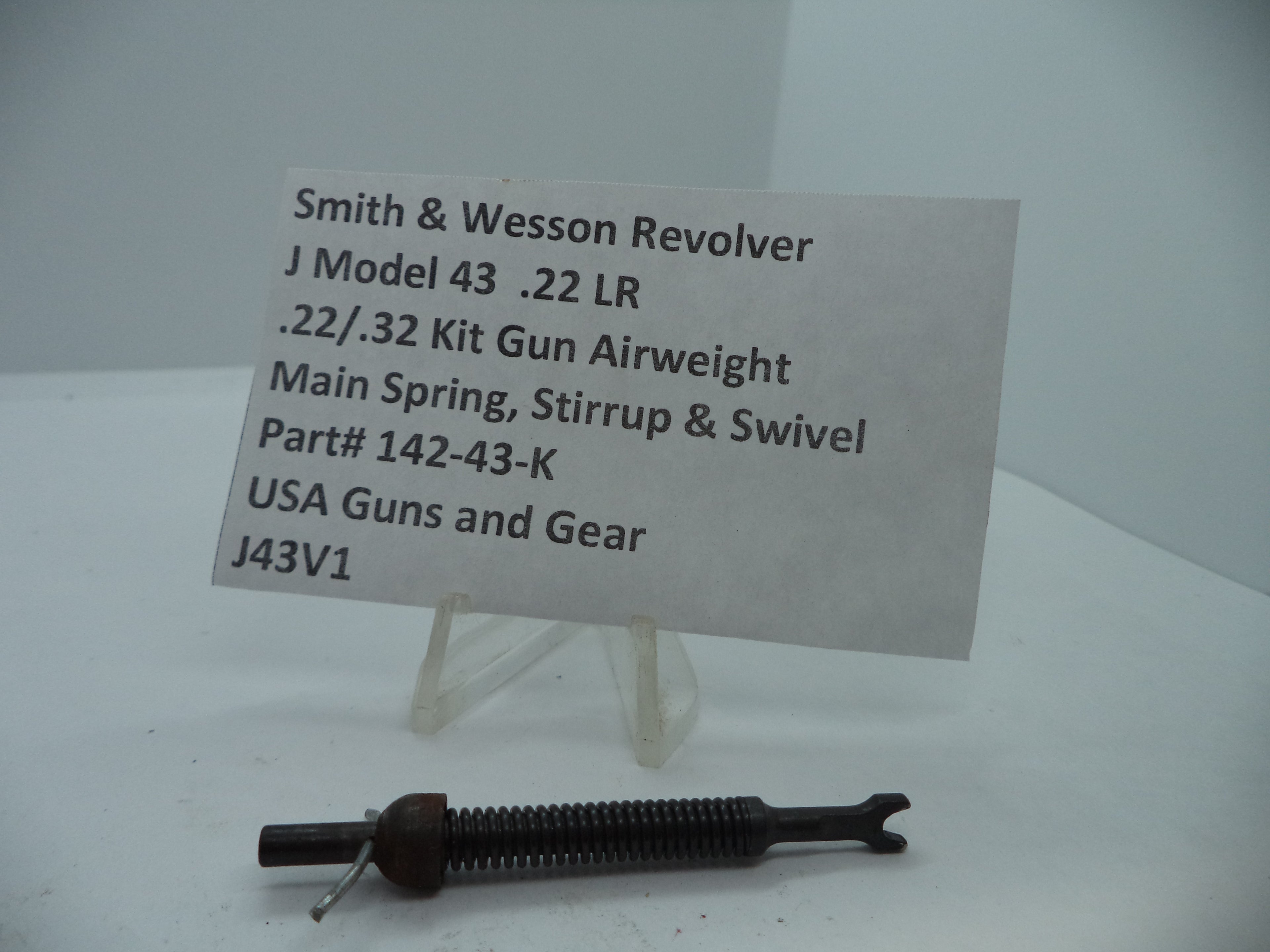 142-43-K S&W J Model  43 .22/.32 Kit Airweight Main Spring, Stirrup & Swivel .22 LR