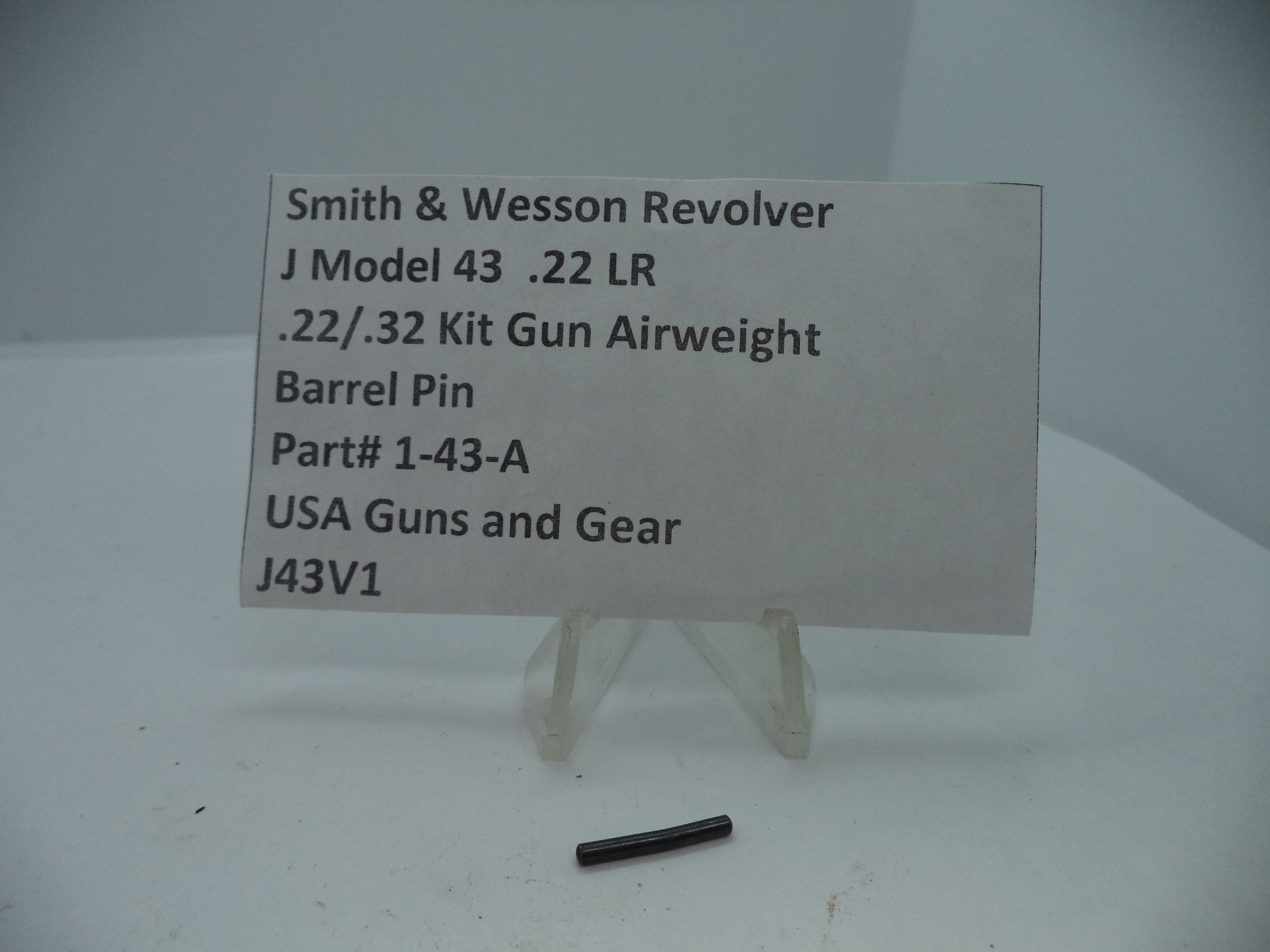 Smith & Wesson J Frame Model 43 Barrel Pin - .22/.32 Kit Gun Airweight - Used