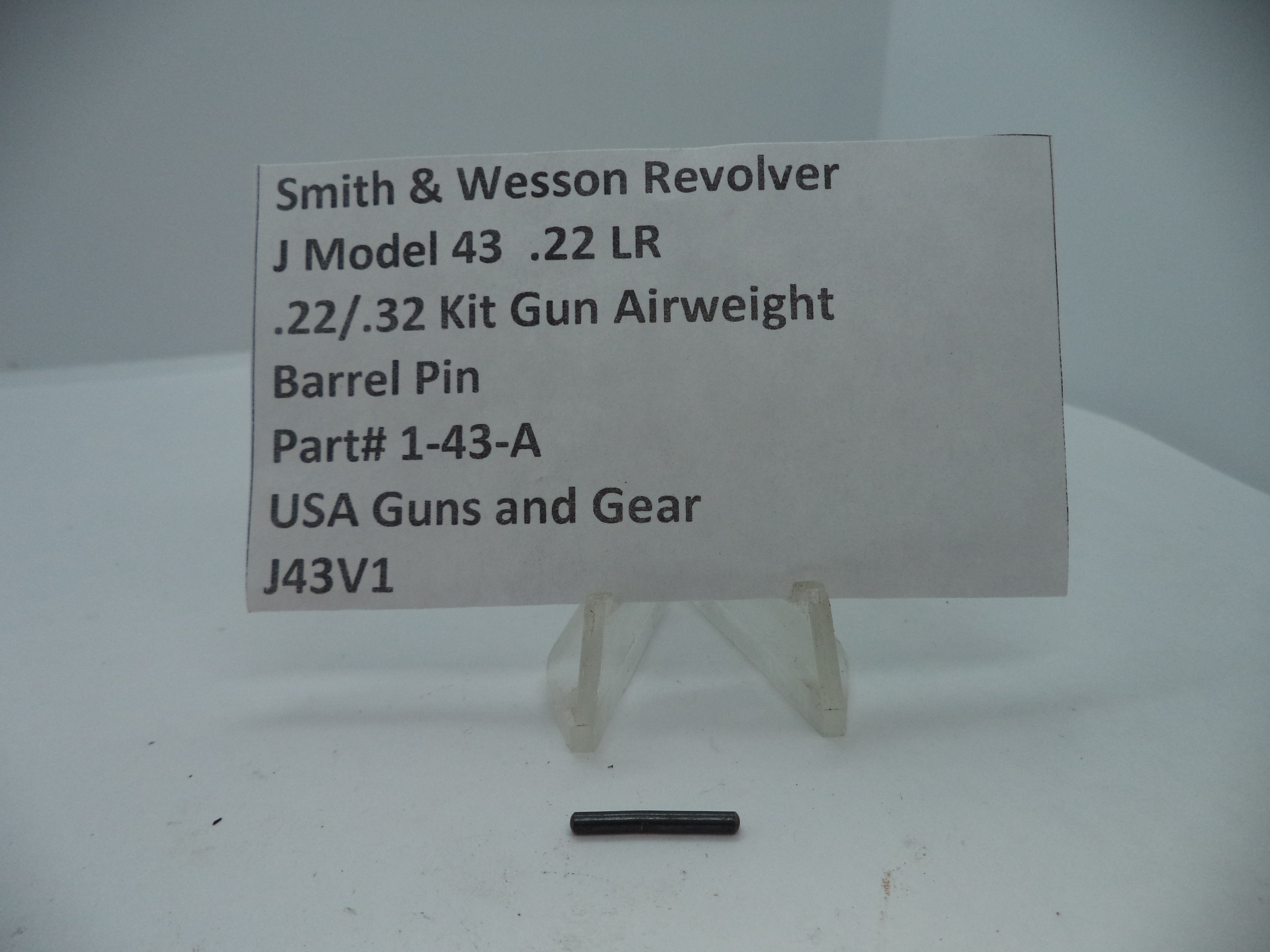 Smith & Wesson J Frame Model 43 Barrel Pin - .22/.32 Kit Gun Airweight - Used