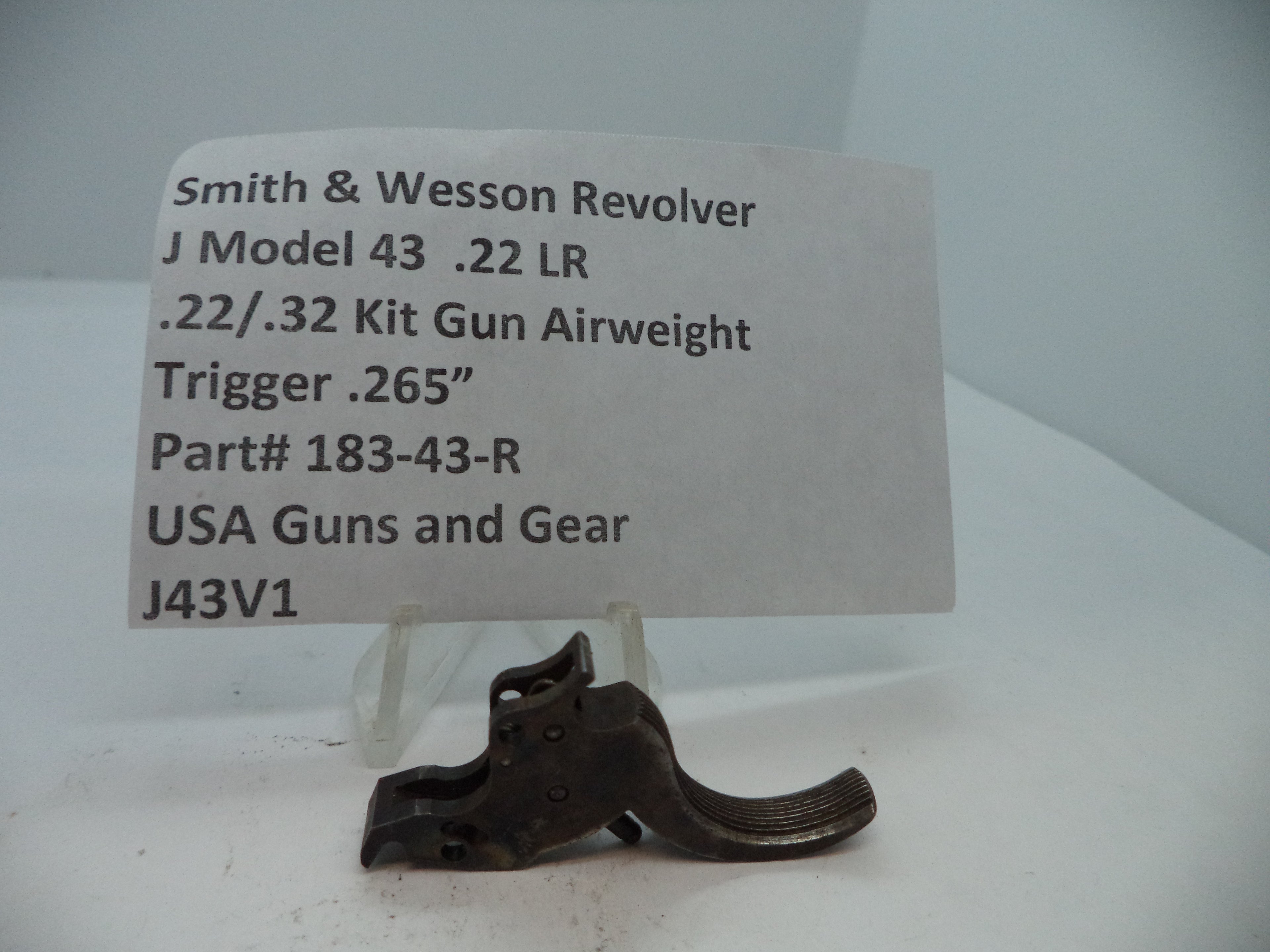 183-43-R S&W J Model  43 .22/.32 Kit Airweight Trigger .265" .22 LR Used