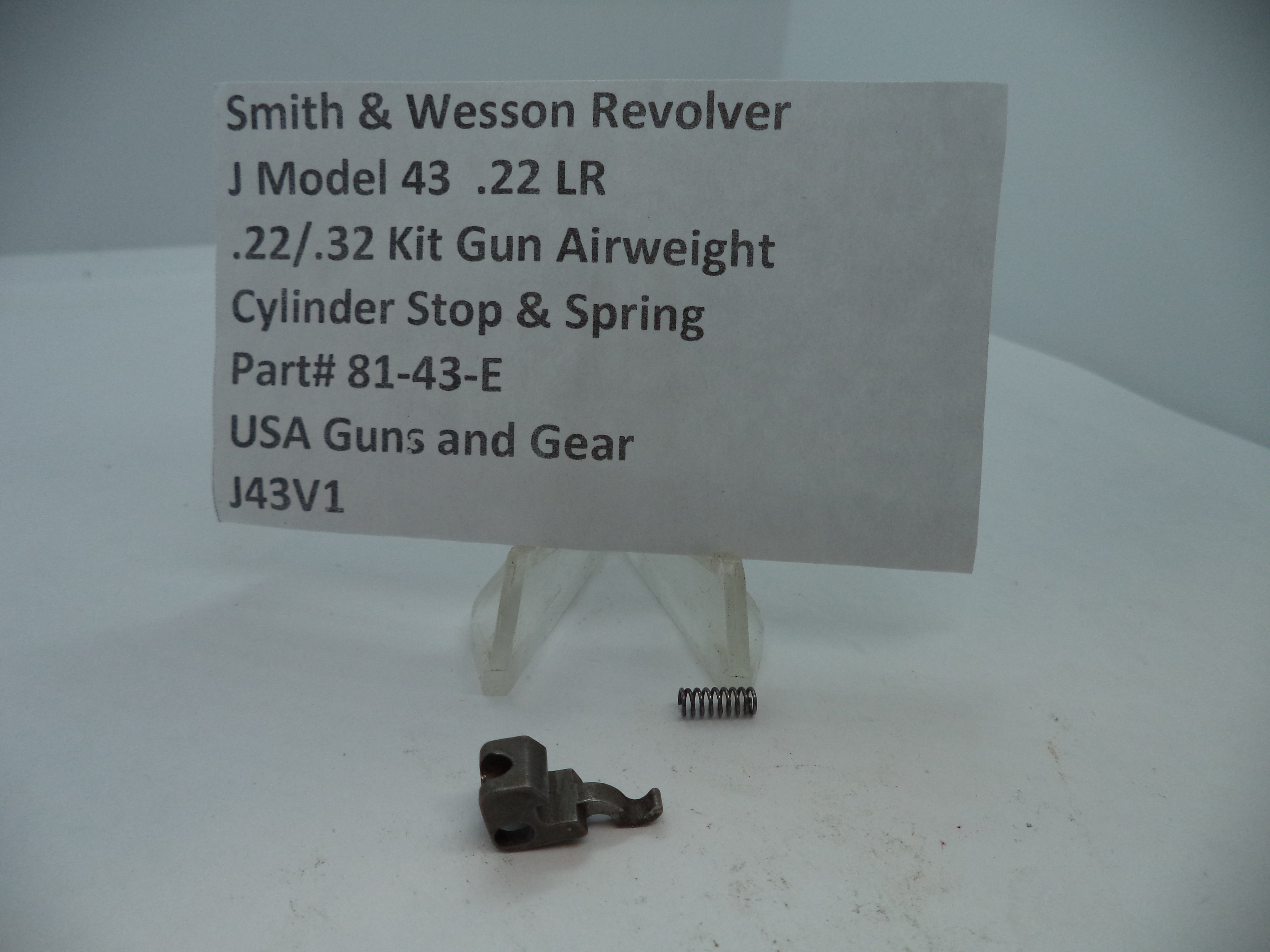 81-43-E S&W J Model  43 .22/.32 Kit Airweight Cylinder Stop & Spring .22 LR