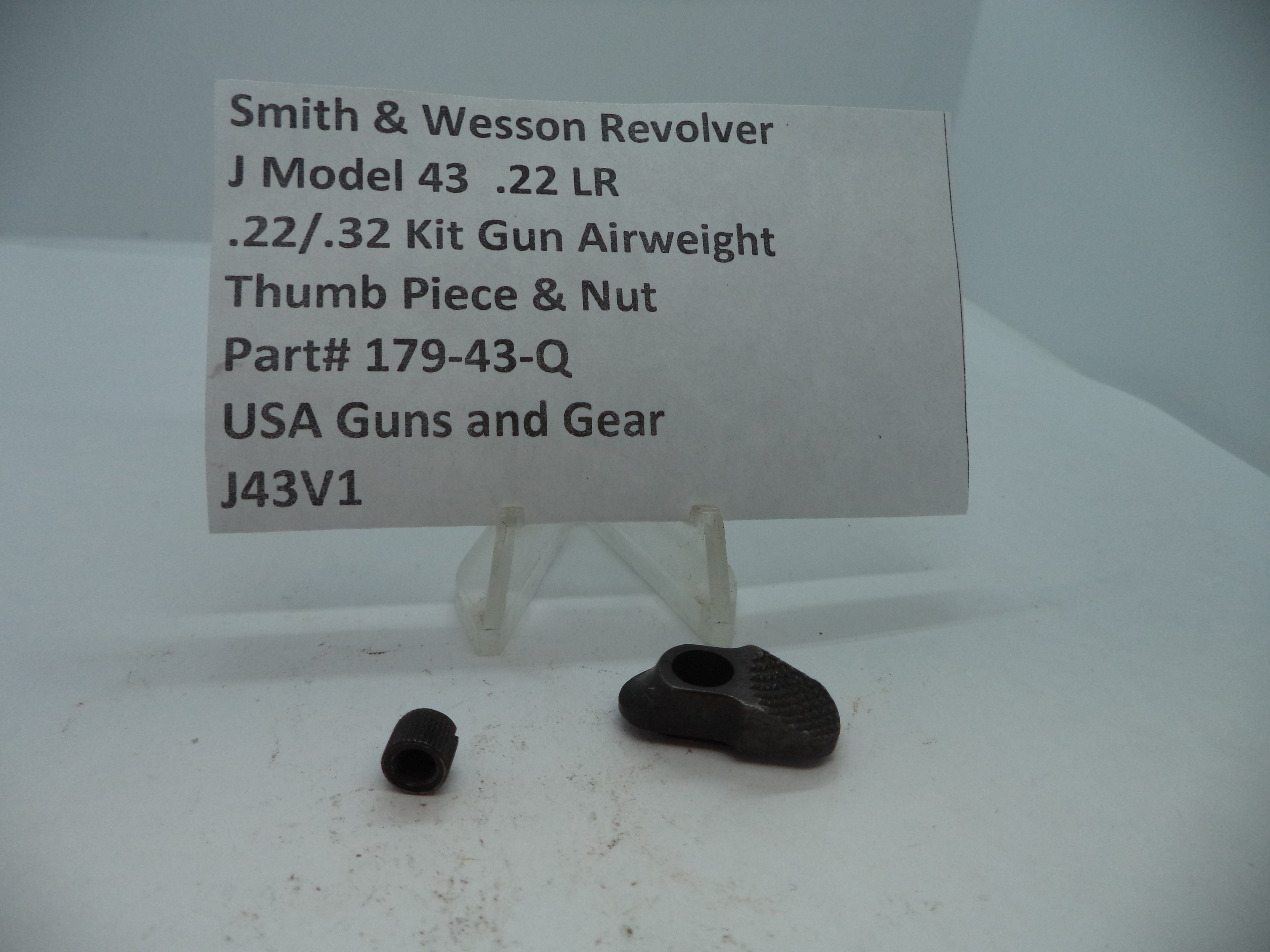 179-43-Q S&W J Model  43 .22/.32 Kit Airweight Thumb Piece & Nut .22 LR