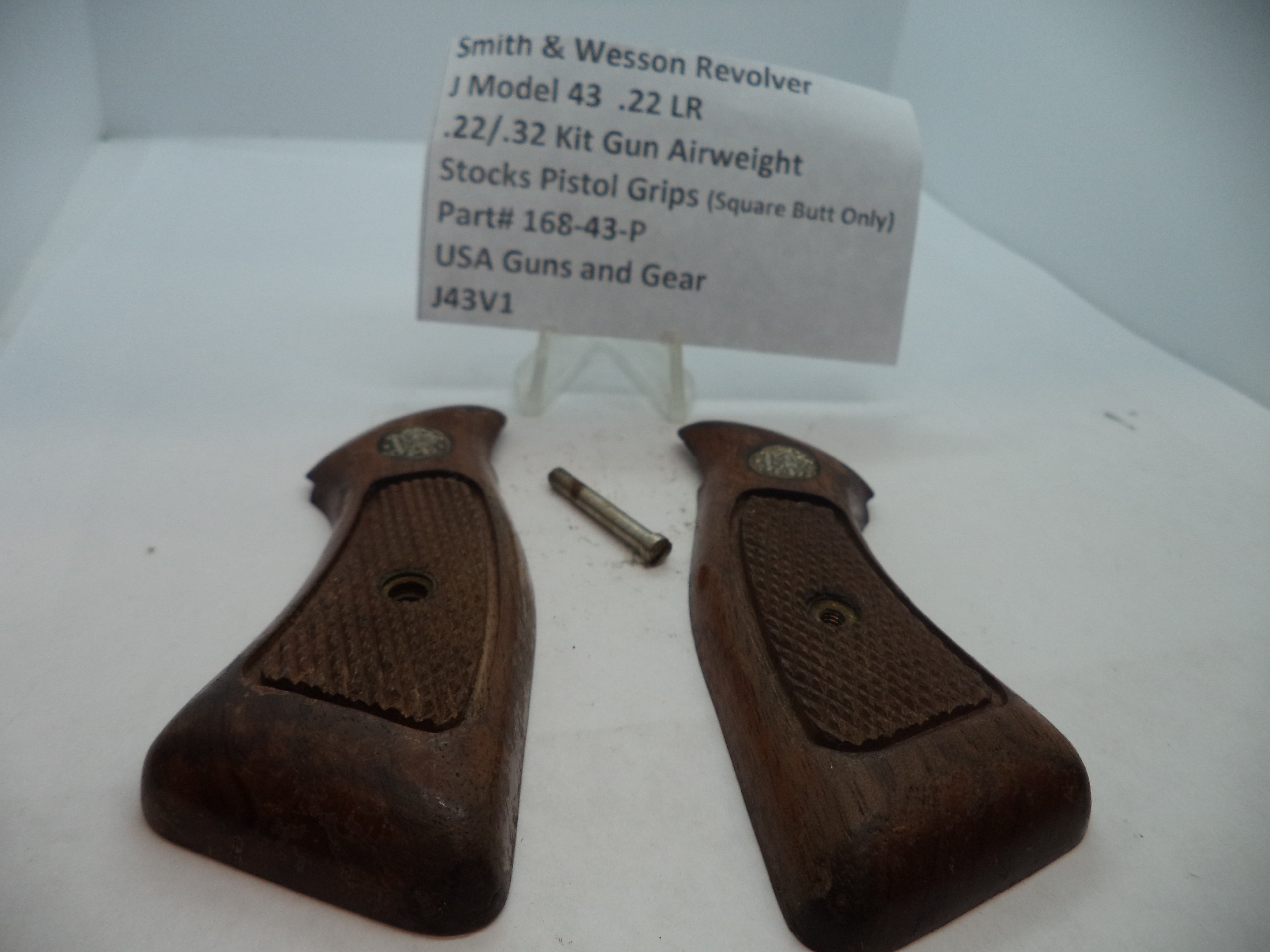 Smith & Wesson J Frame Model 43 Airweight Grips - Factory OEM Wood Stocks .22 LR