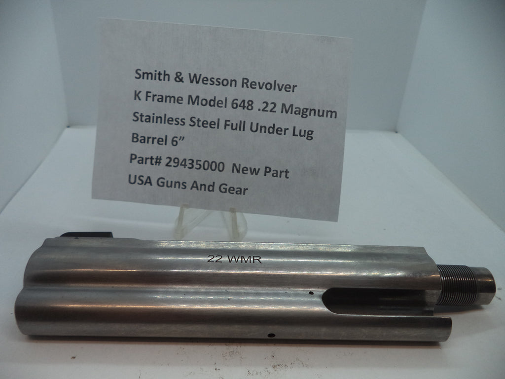 Smith & Wesson K Frame Model 648 Barrel 6" .22 Magnum Stainless Steel - Factory Part 294350000
