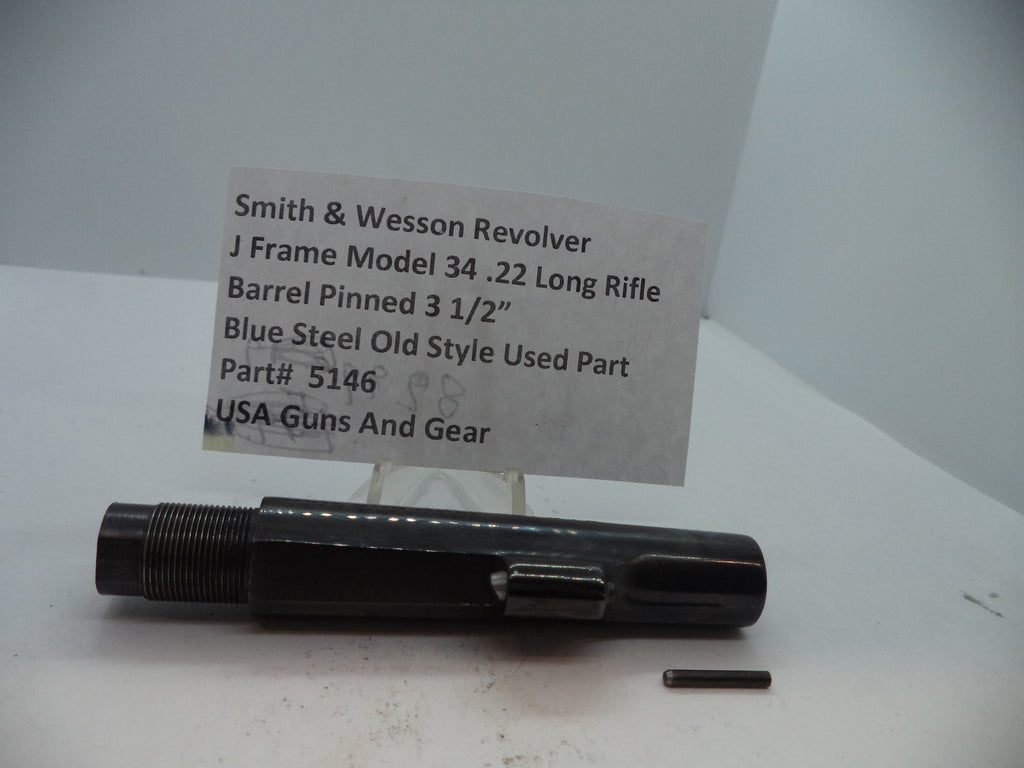 Smith & Wesson J Frame Model 34 Pinned Barrel 3.5" - .22 LR Blue Steel (Part #5146)