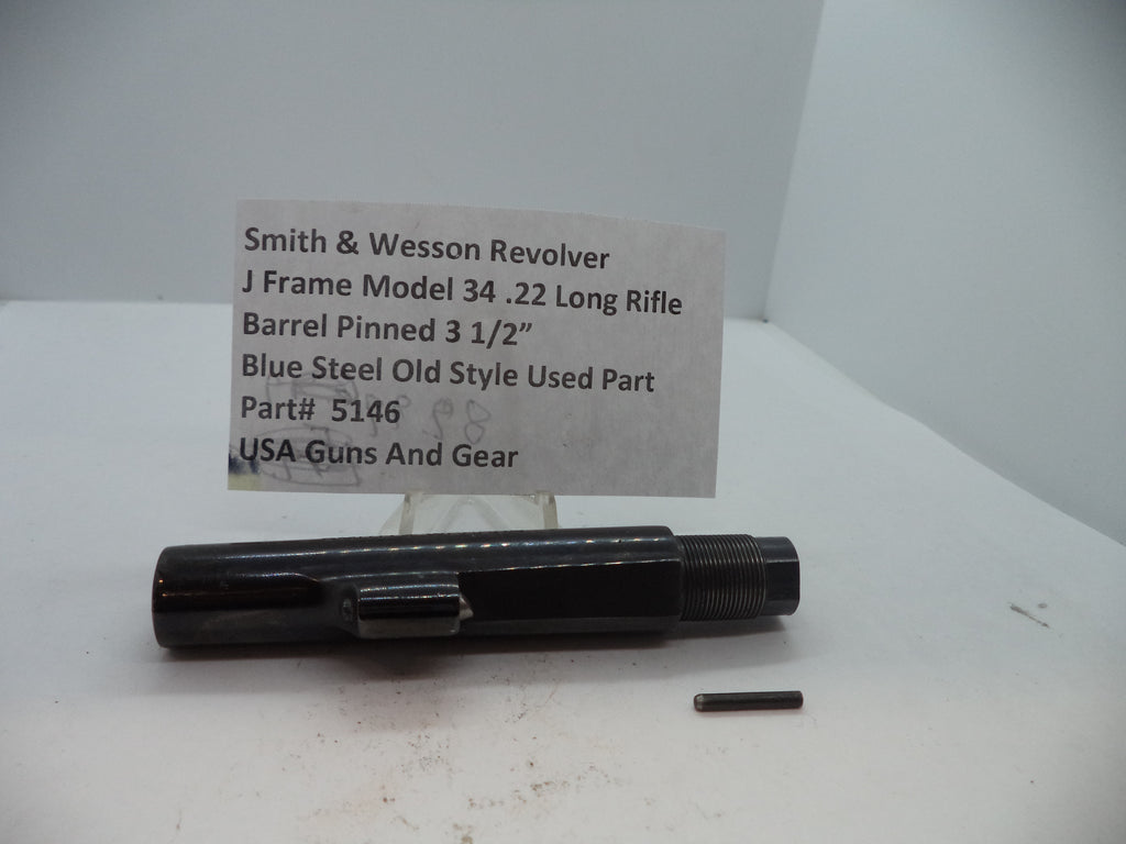 Smith & Wesson J Frame Model 34 Pinned Barrel 3.5" - .22 LR Blue Steel (Part #5146)
