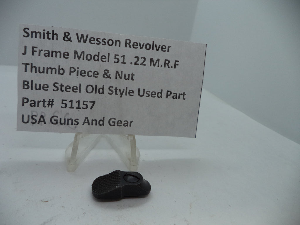 Smith & Wesson Model 51 J Frame Thumb Piece & Nut Blue Steel .22 Magnum, Part# 51157