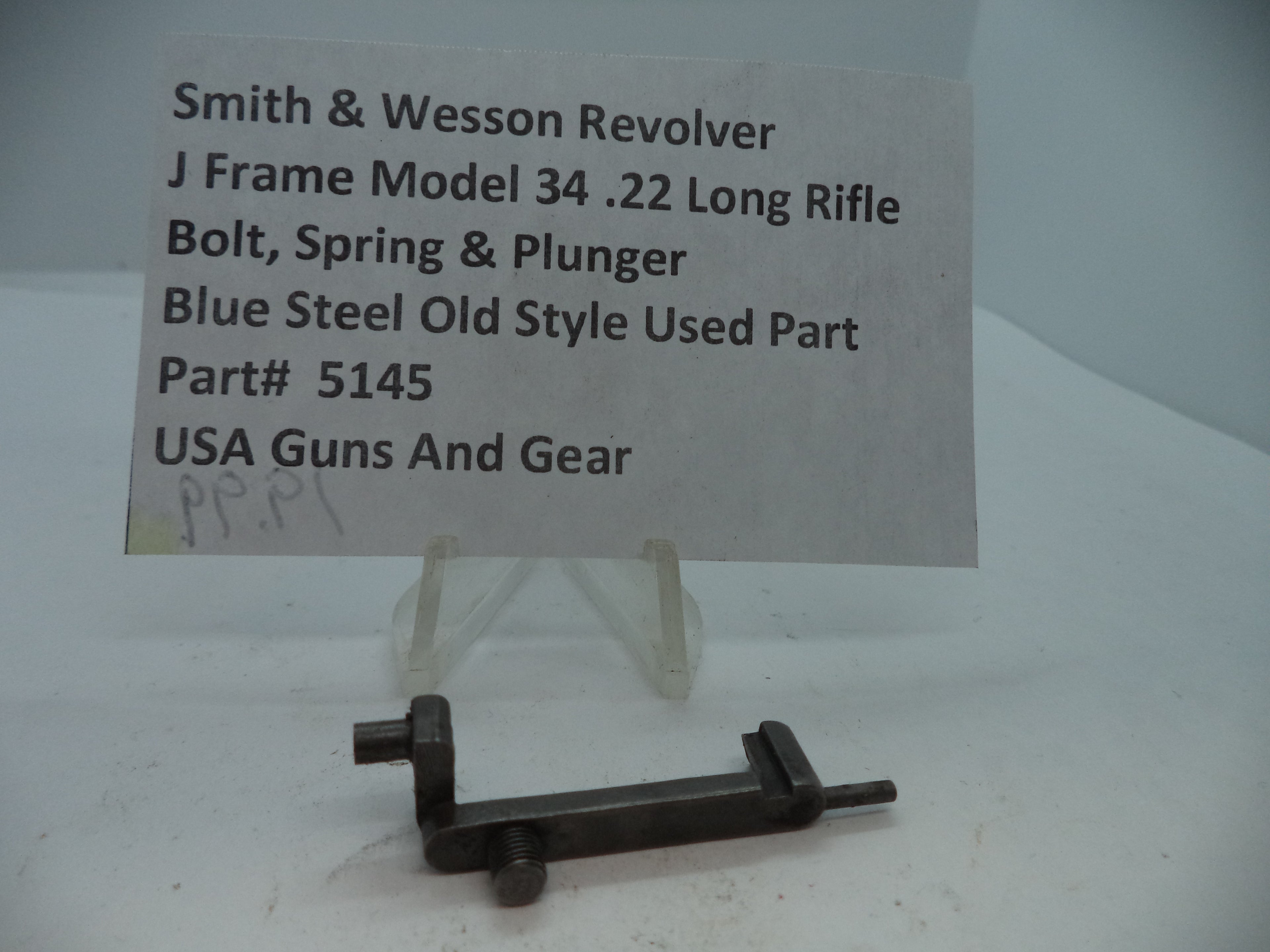 Smith & Wesson Model 51 J Frame Bolt, Spring & Plunger .22 Magnum, Part# 5145