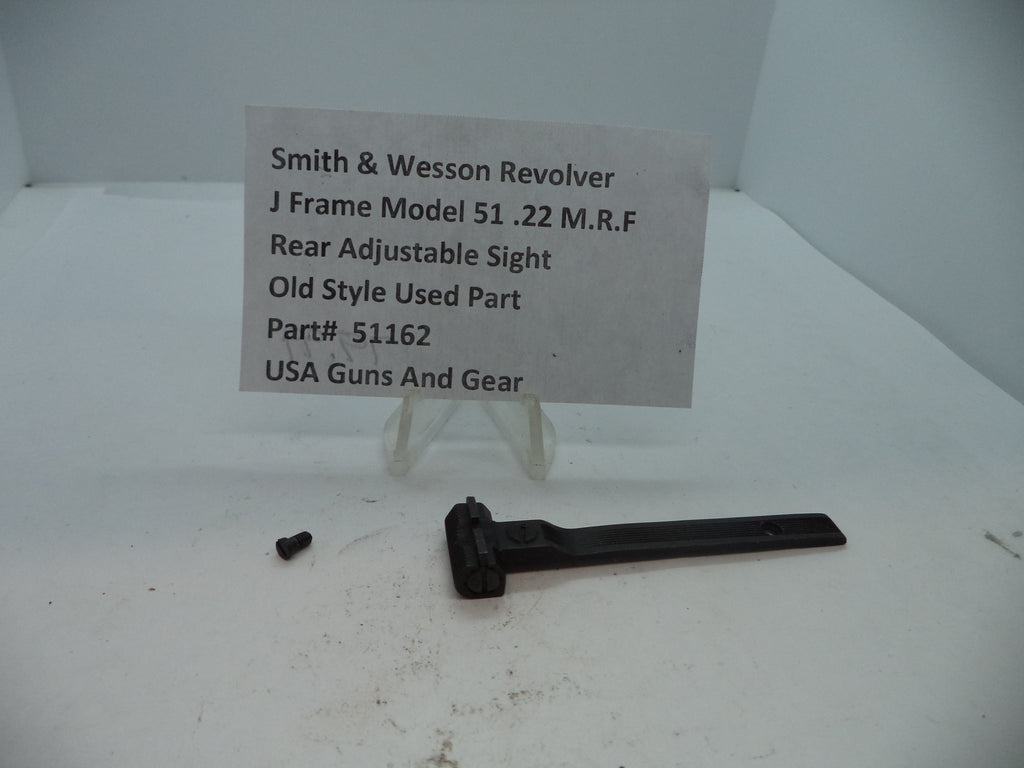 Smith & Wesson J Frame Model 51 Rear Adjustable Sight - .22 Magnum - Factory OEM Part #51162