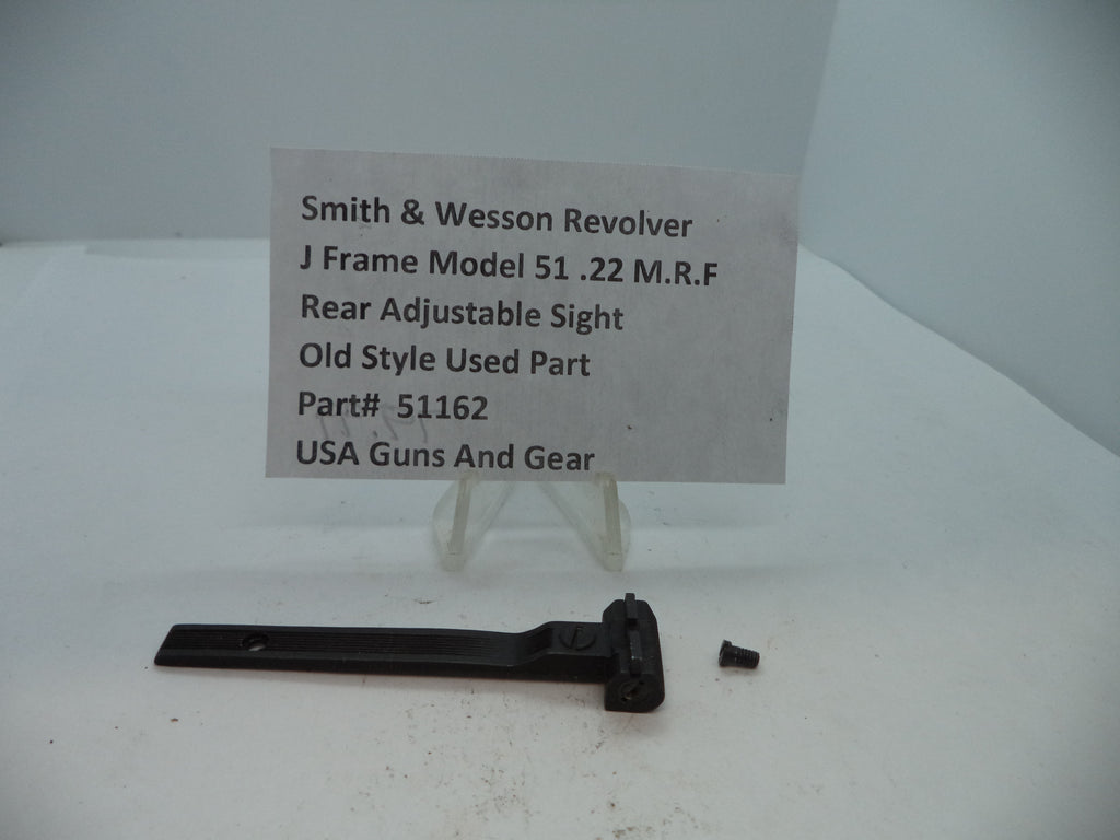 Smith & Wesson J Frame Model 51 Rear Adjustable Sight - .22 Magnum - Factory OEM Part #51162