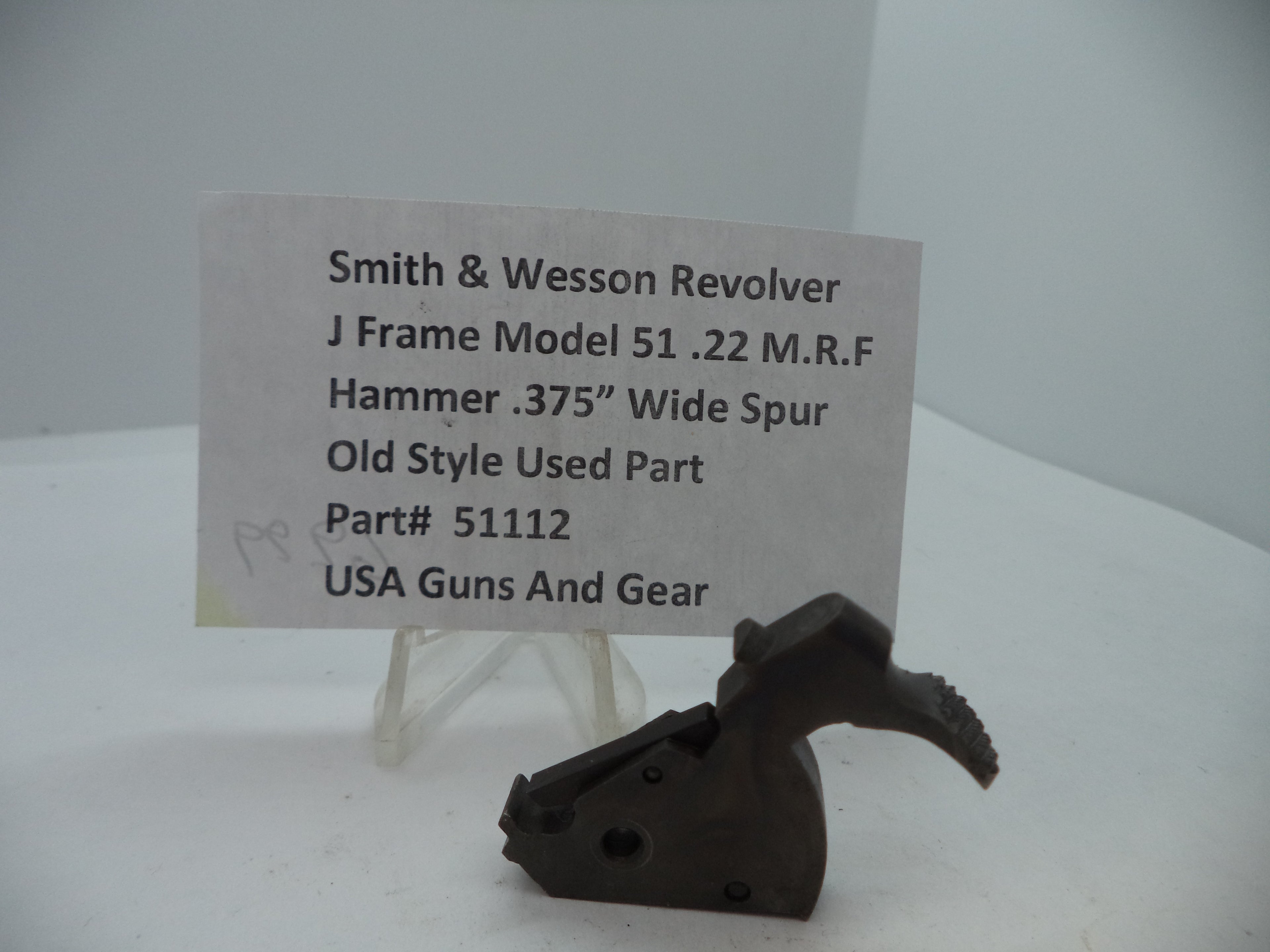 Smith & Wesson Model 51 J Frame Hammer - .375" Wide Spur .22 Magnum (Part #51112)