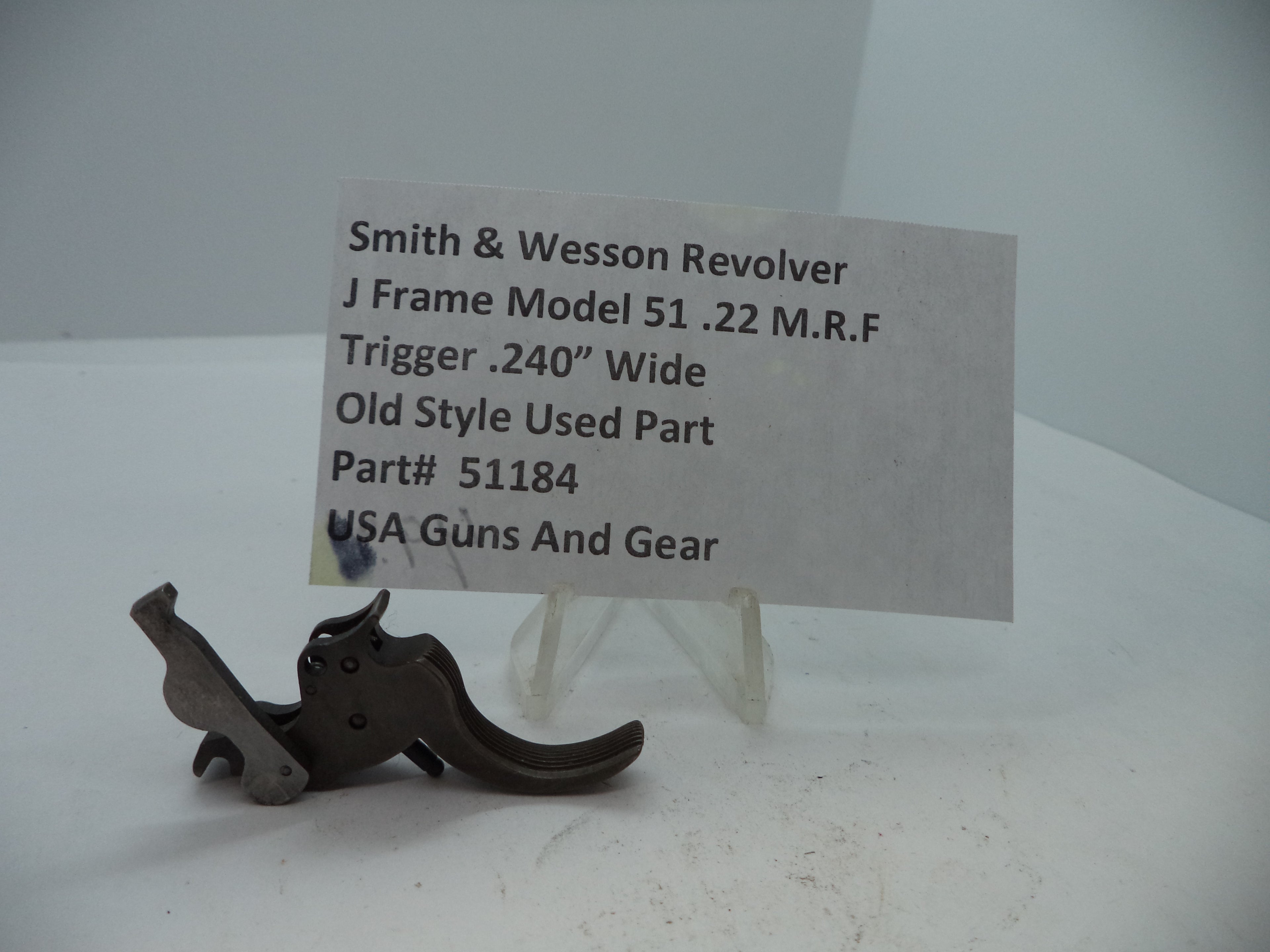Smith & Wesson J Frame Model 51 Trigger - .240" Wide .22 Magnum - OEM Part #51184