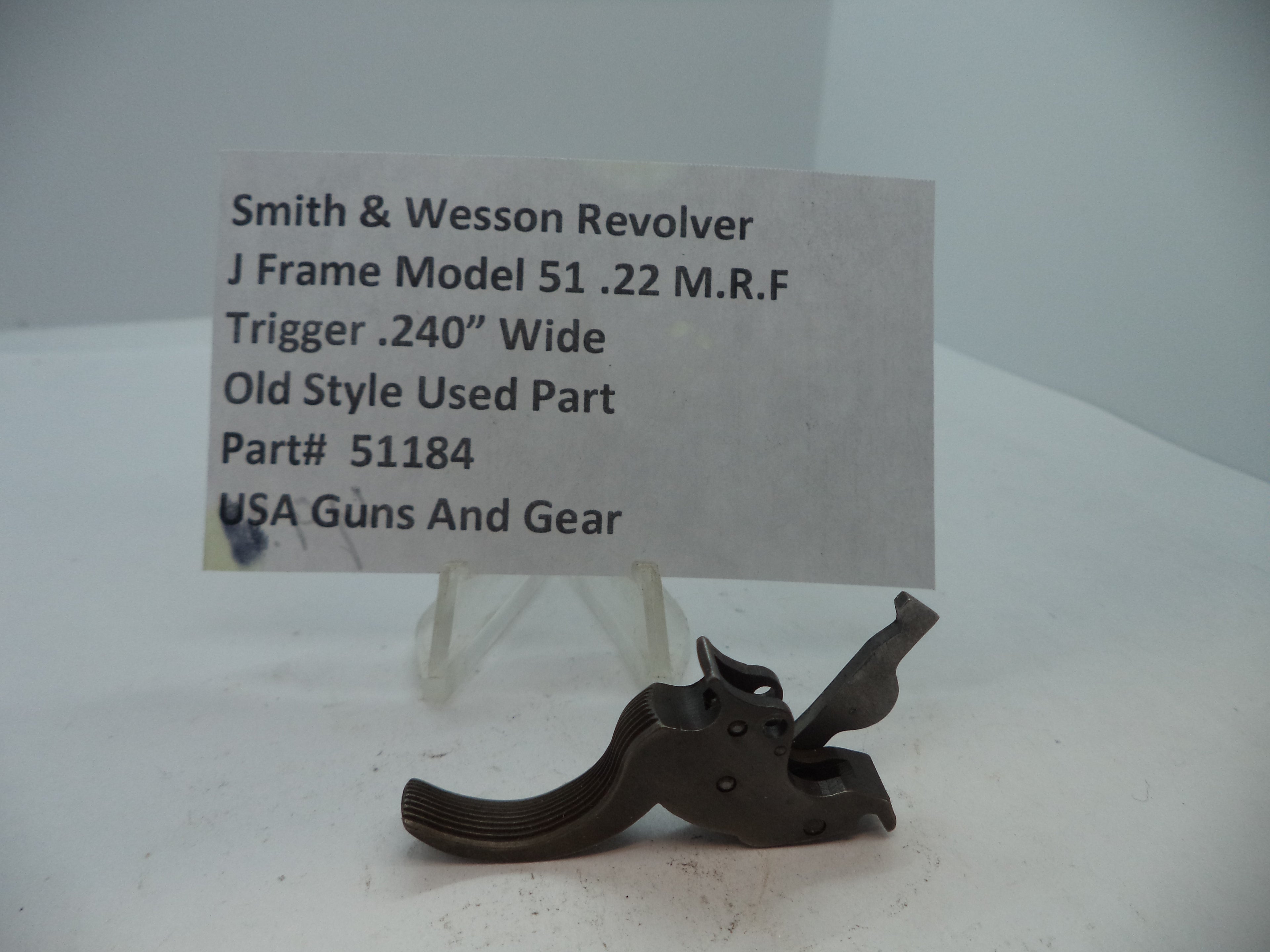 Smith & Wesson J Frame Model 51 Trigger - .240" Wide .22 Magnum - OEM Part #51184
