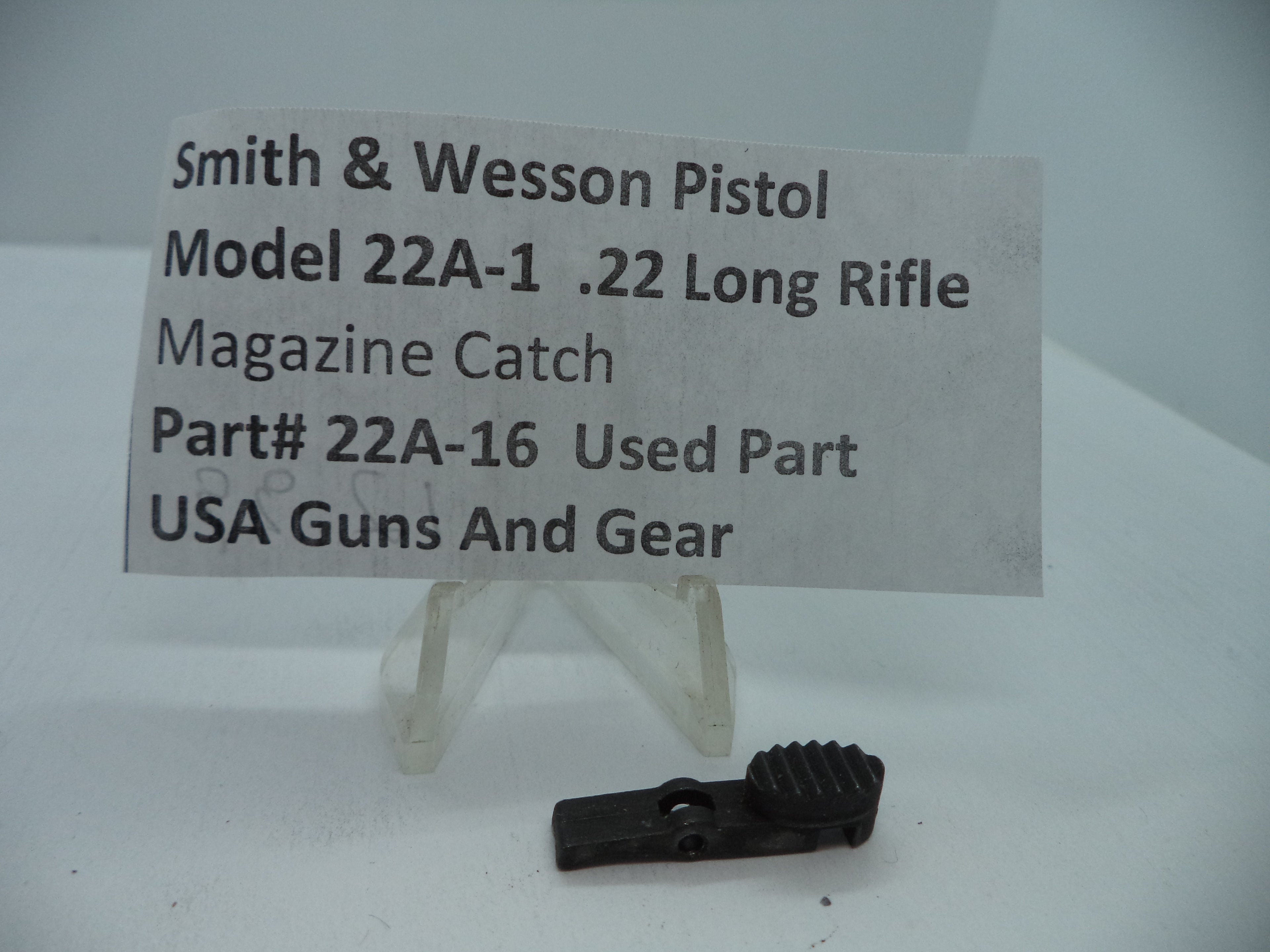 22A-16 Smith & Wesson Pistol Model 22A-1 Magazine Catch .22 Long Rifle