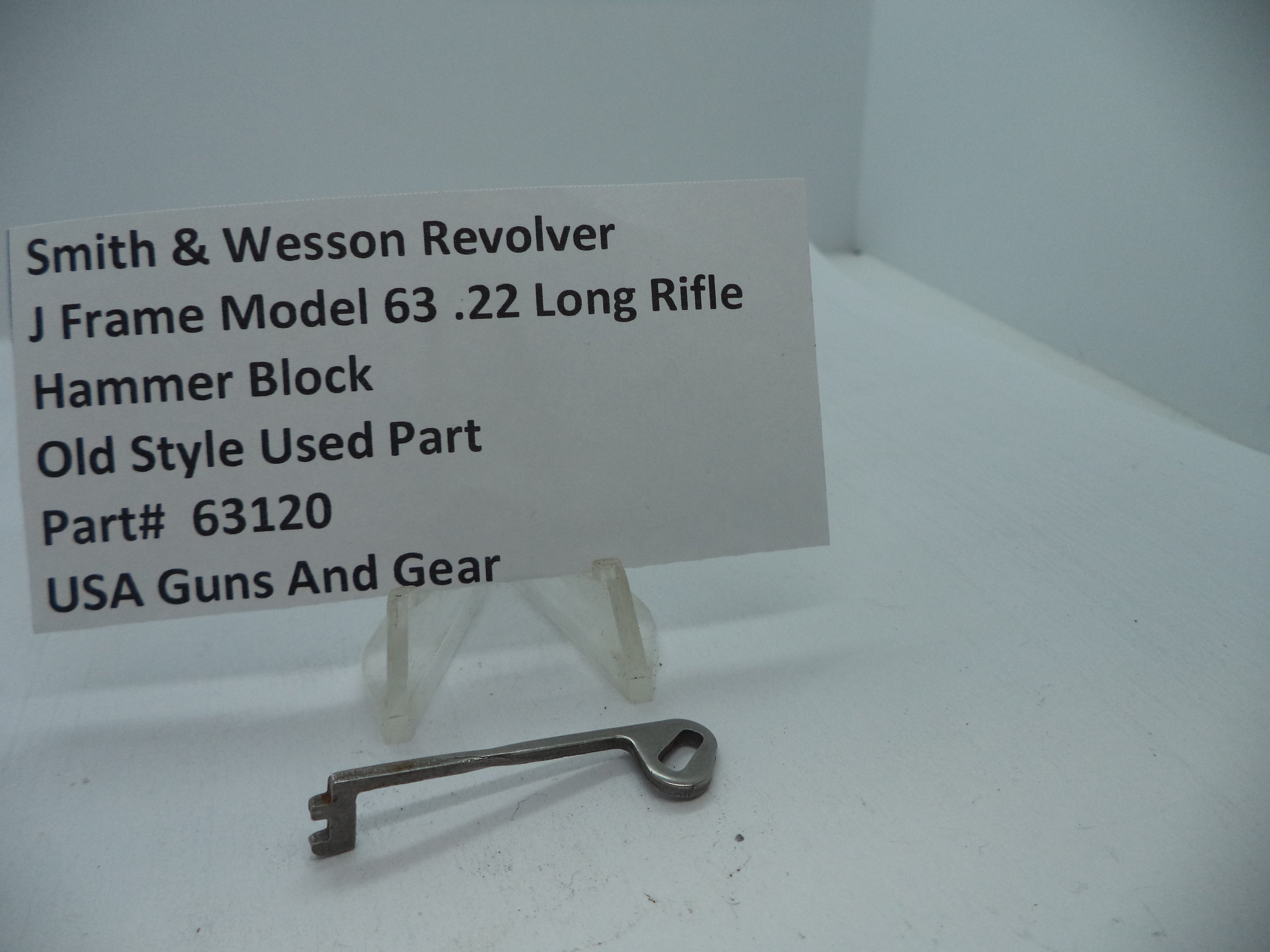 Smith & Wesson Model 63 J Frame Hammer Block .22 LR, Part# 63120