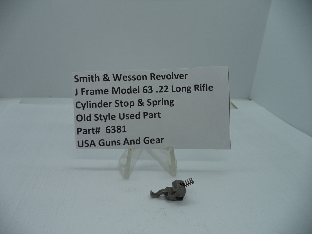 Smith & Wesson Model 63 J Frame Cylinder Stop & Spring .22 LR, Part# 6381