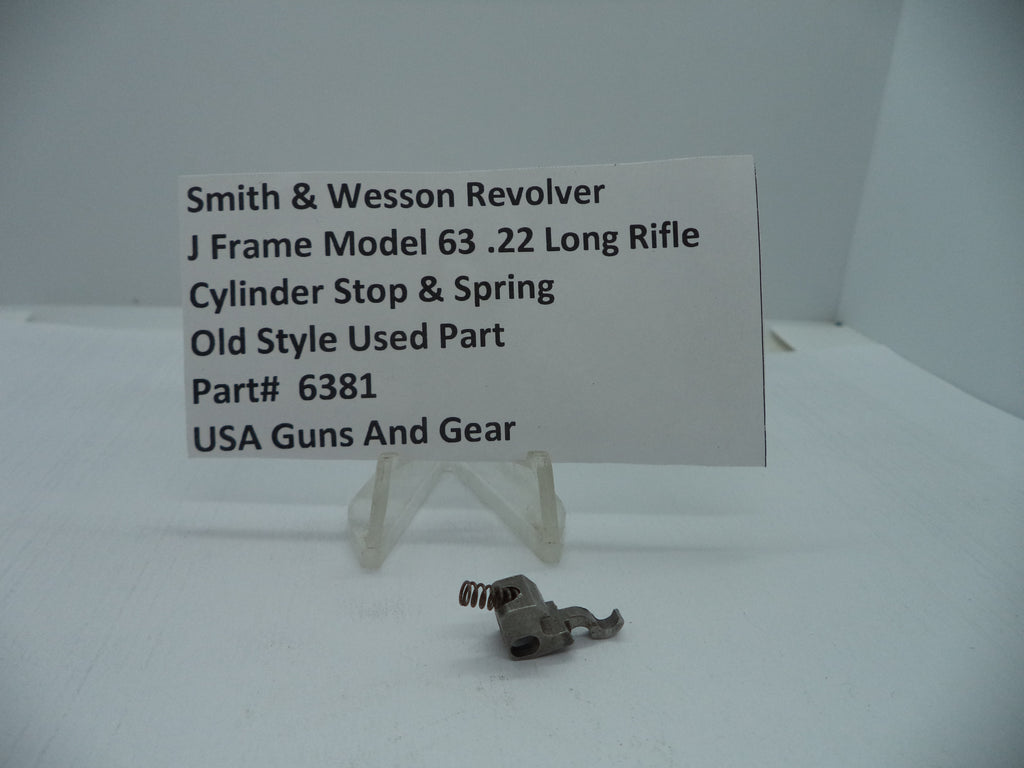 Smith & Wesson Model 63 J Frame Cylinder Stop & Spring .22 LR, Part# 6381