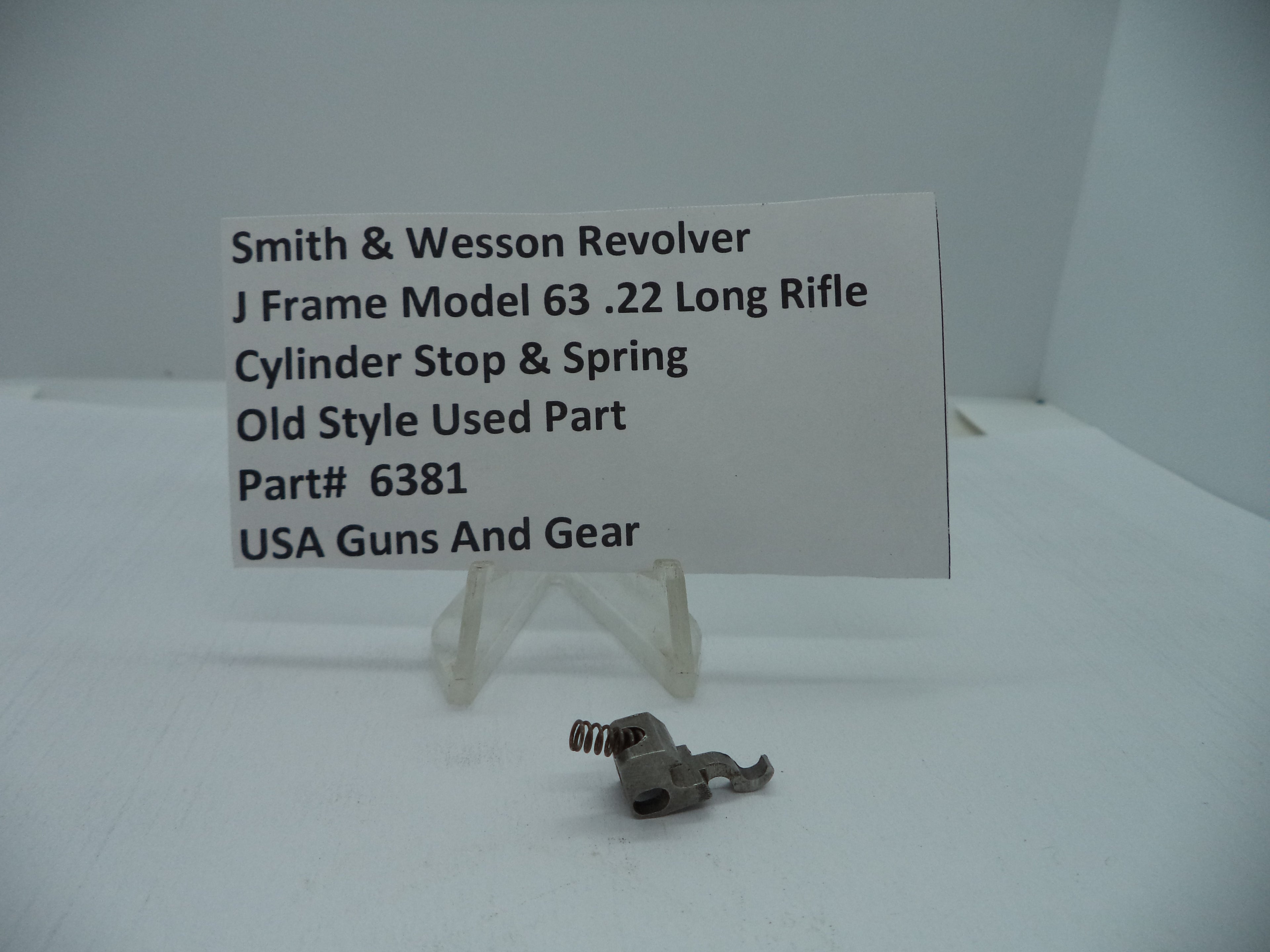Smith & Wesson Model 63 J Frame Cylinder Stop & Spring .22 LR, Part# 6381